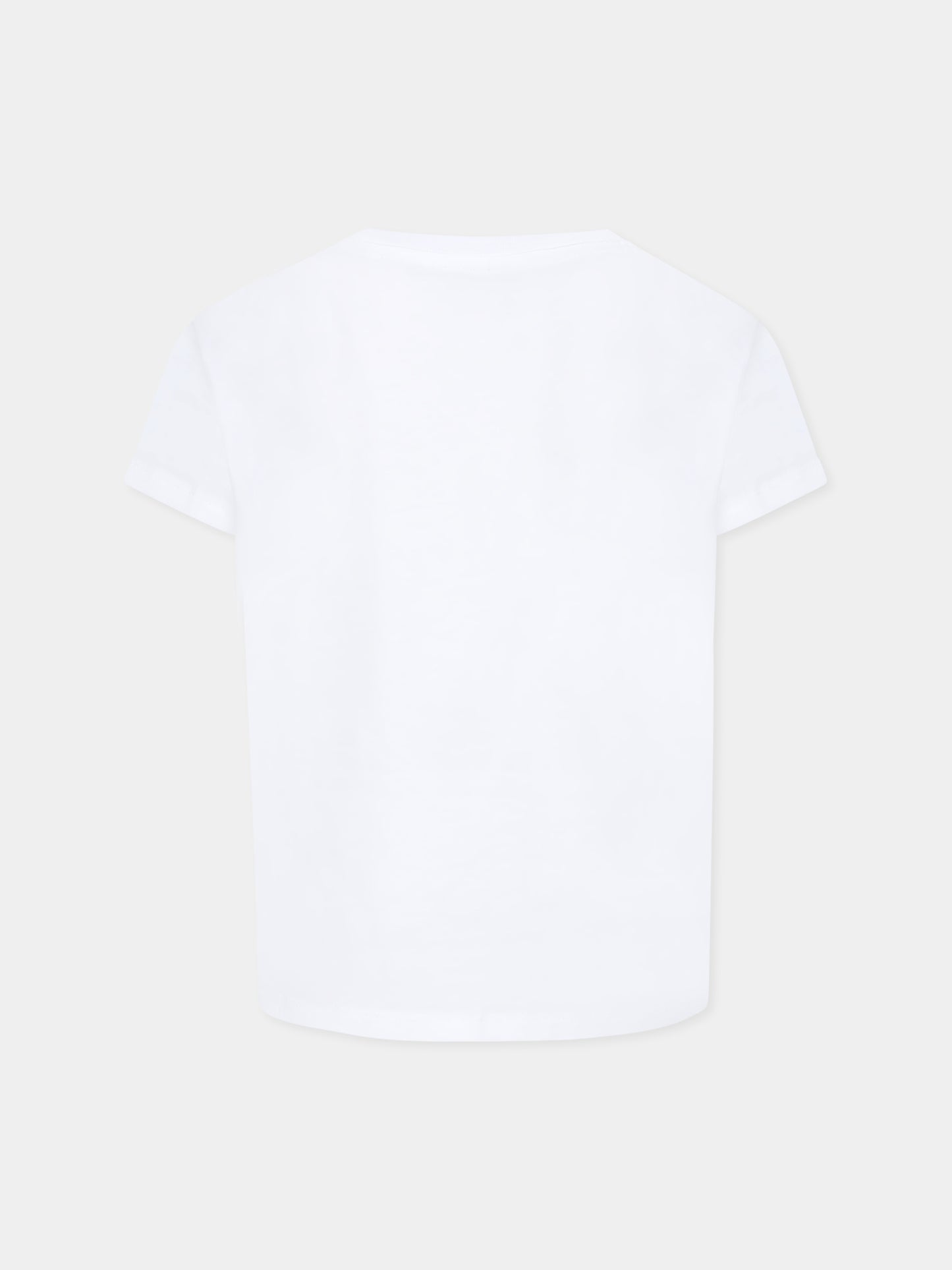 T-shirt bianca per bambina con occhiali da sole,Stella Mccartney Kids,TW8C81 Z0434 100