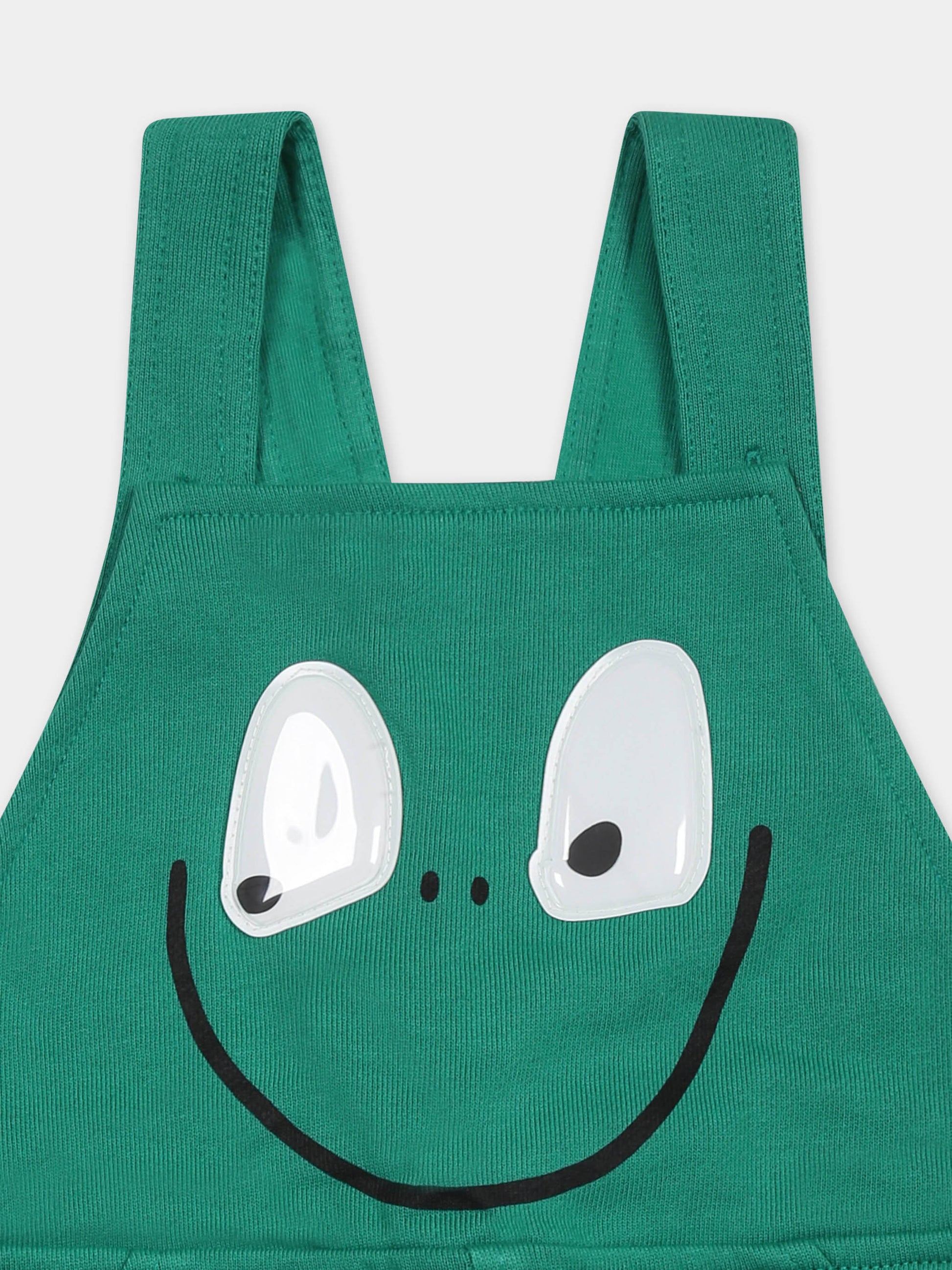 Salopette verde per neonato con rana,Stella Mccartney Kids,TWC522 Z0499 752