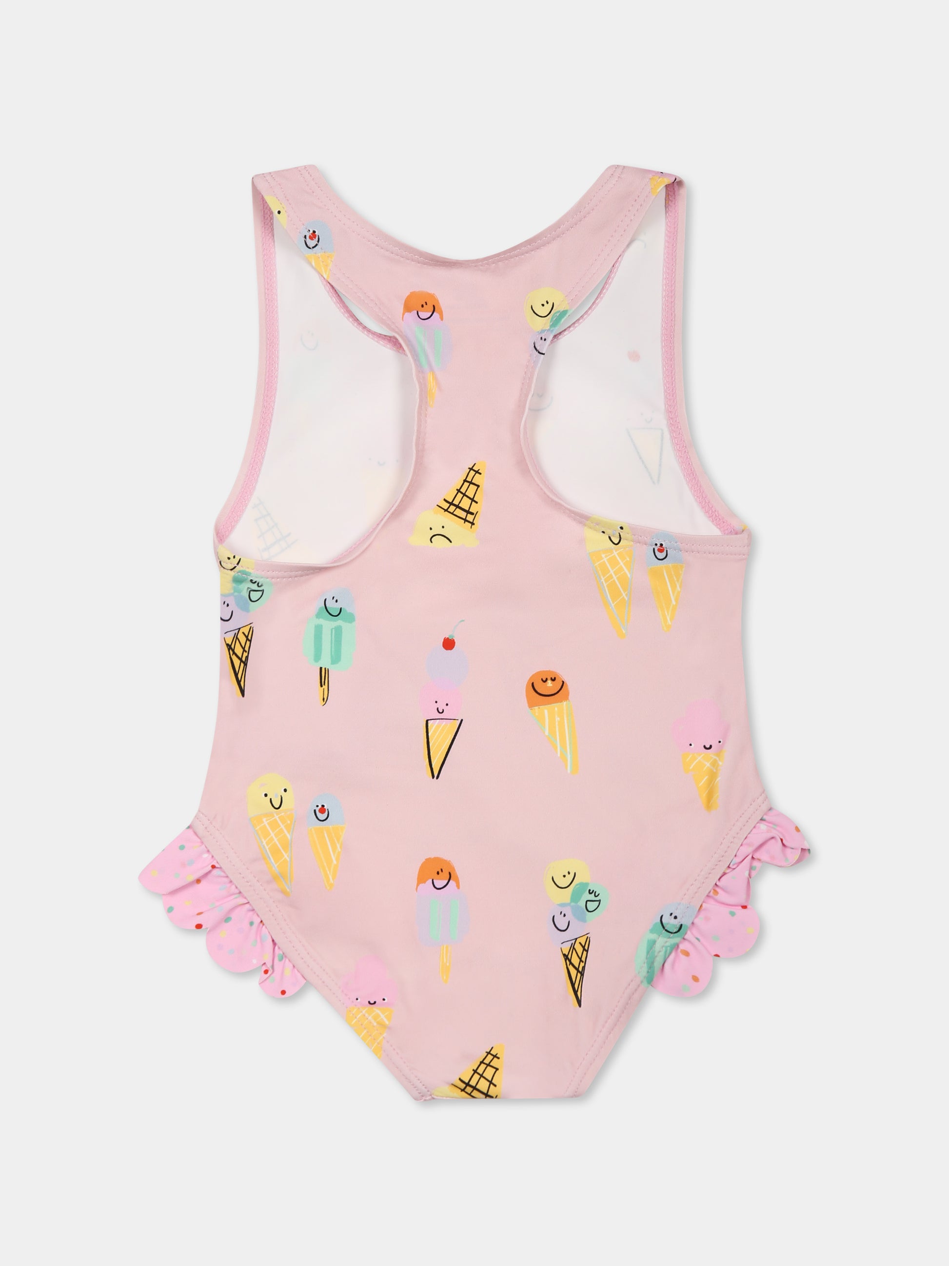 Costume intero rosa per neonata con gelato all over,Stella Mccartney Kids,TWC019 Z2776 545MC