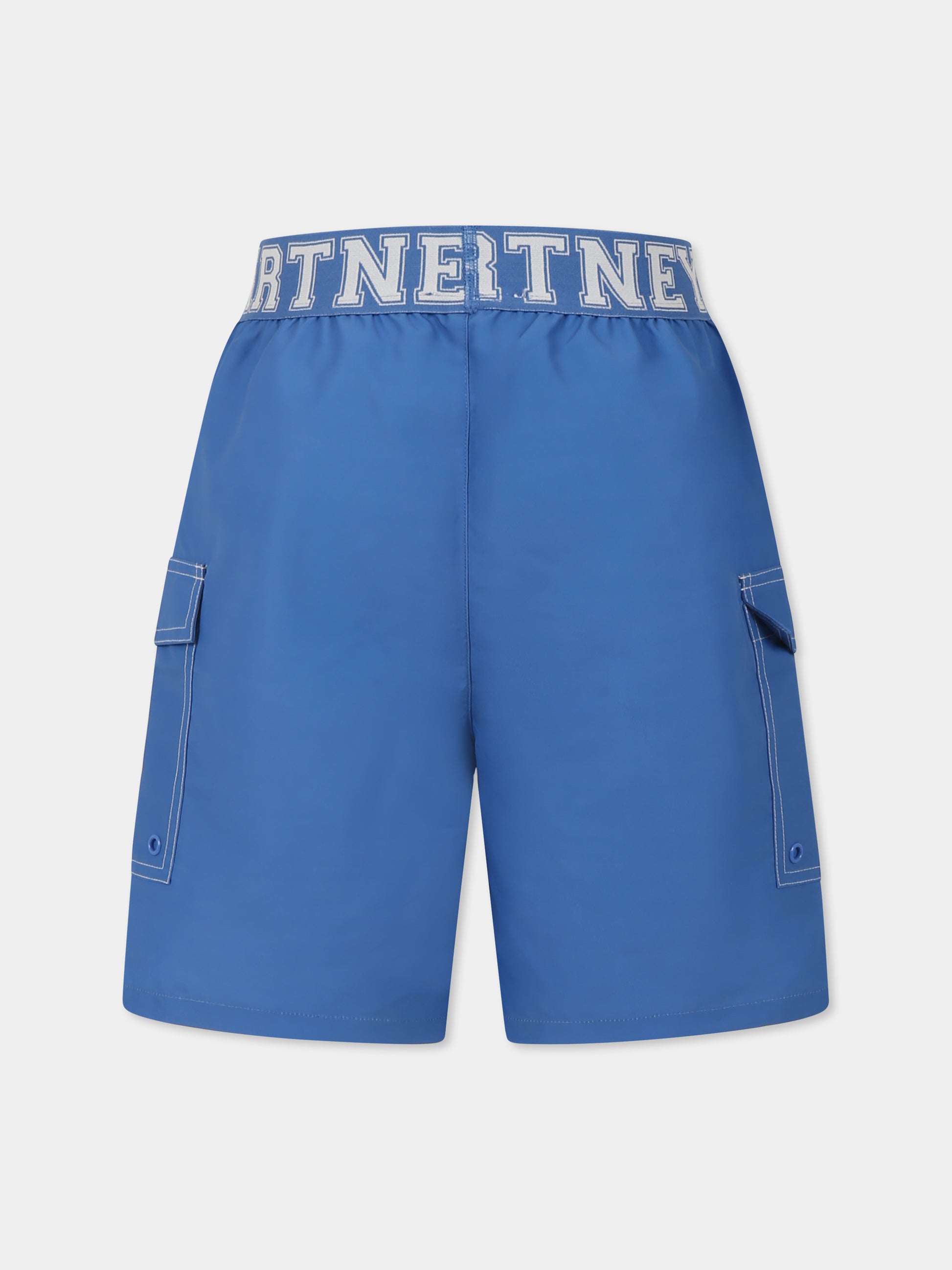 Boxer mare blu per bambino con logo,Stella Mccartney Kids,TWCP99 Z0433 623