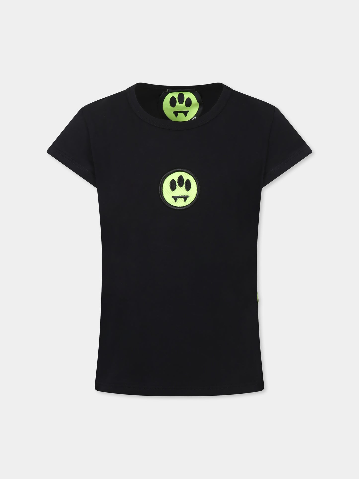 T-shirt nera per bambina con smile,Barrow,S5BKJGTH157 110