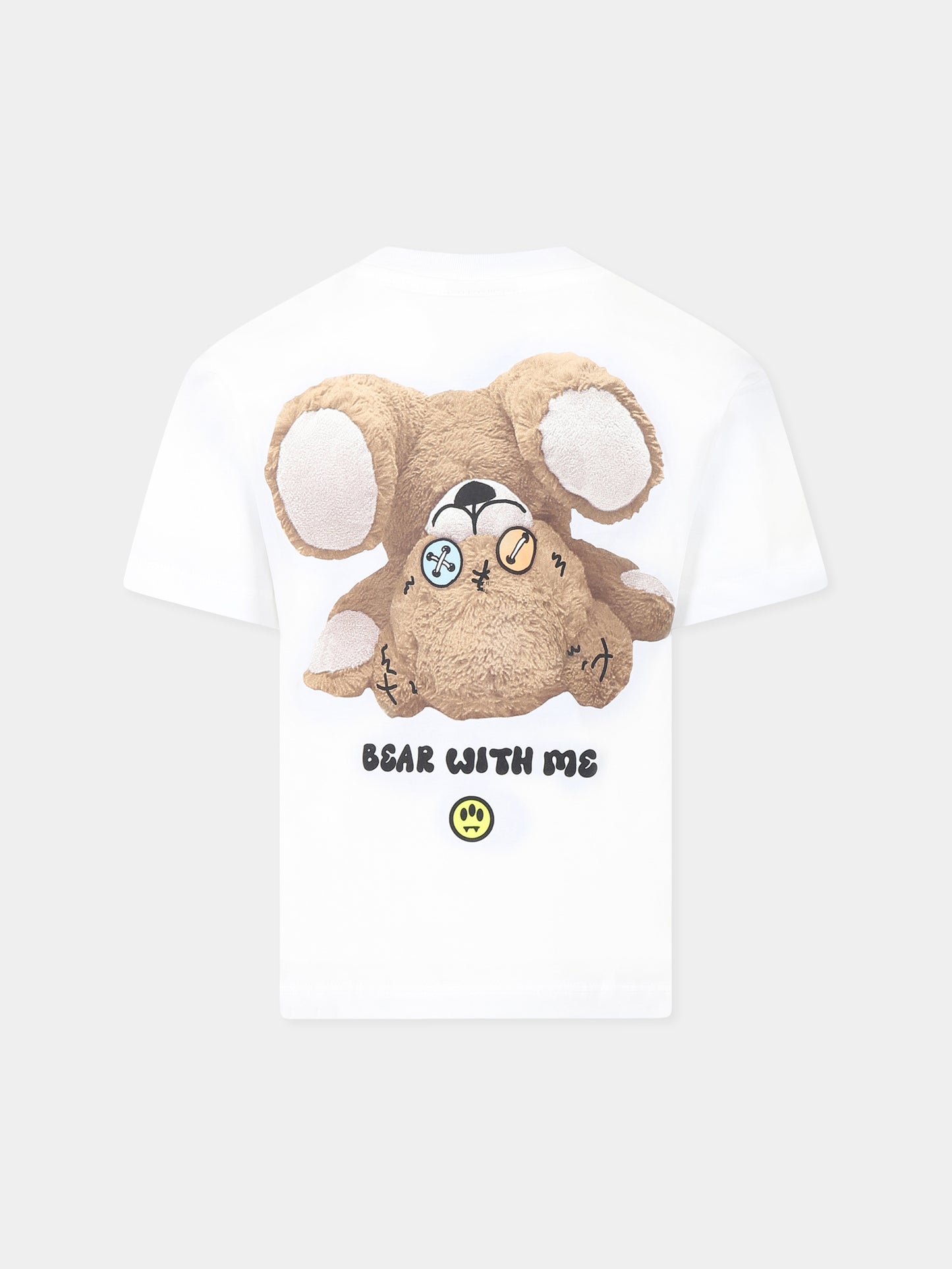 T-shirt bianca per bambini con logo e stampa Bear