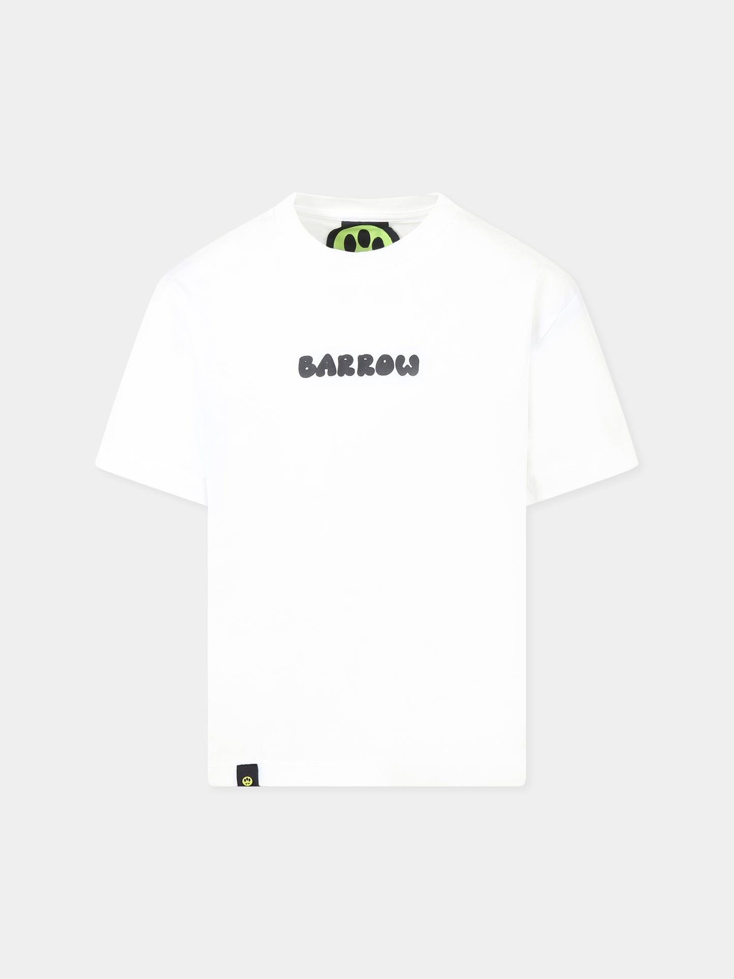 T-shirt bianca per bambini con logo e stampa Bear