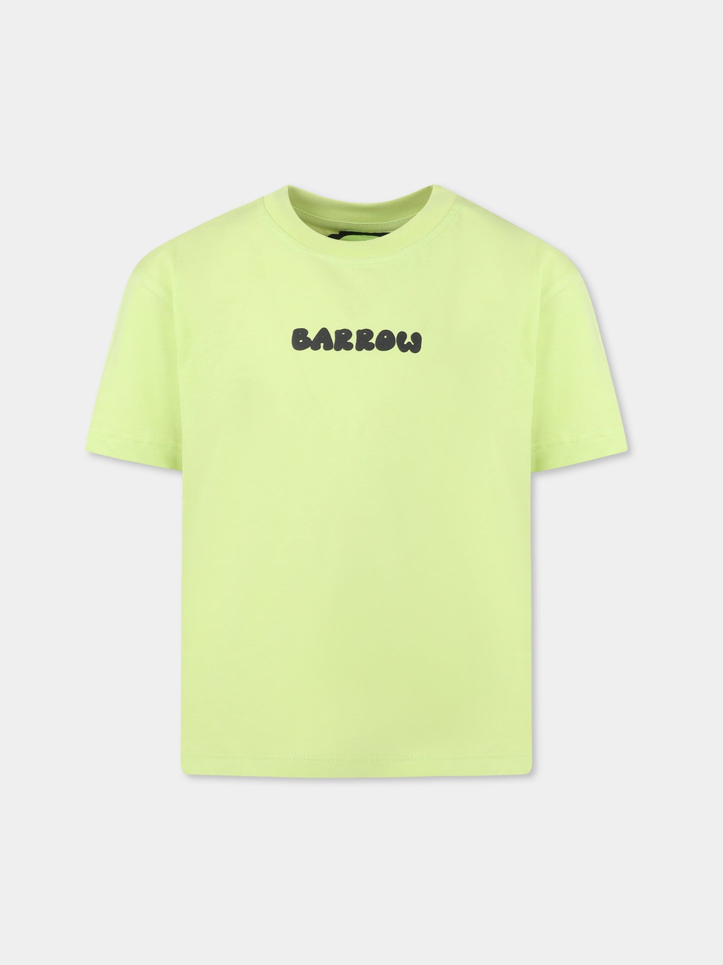 T-shirt verde per bambini con logo e stampa Bear
