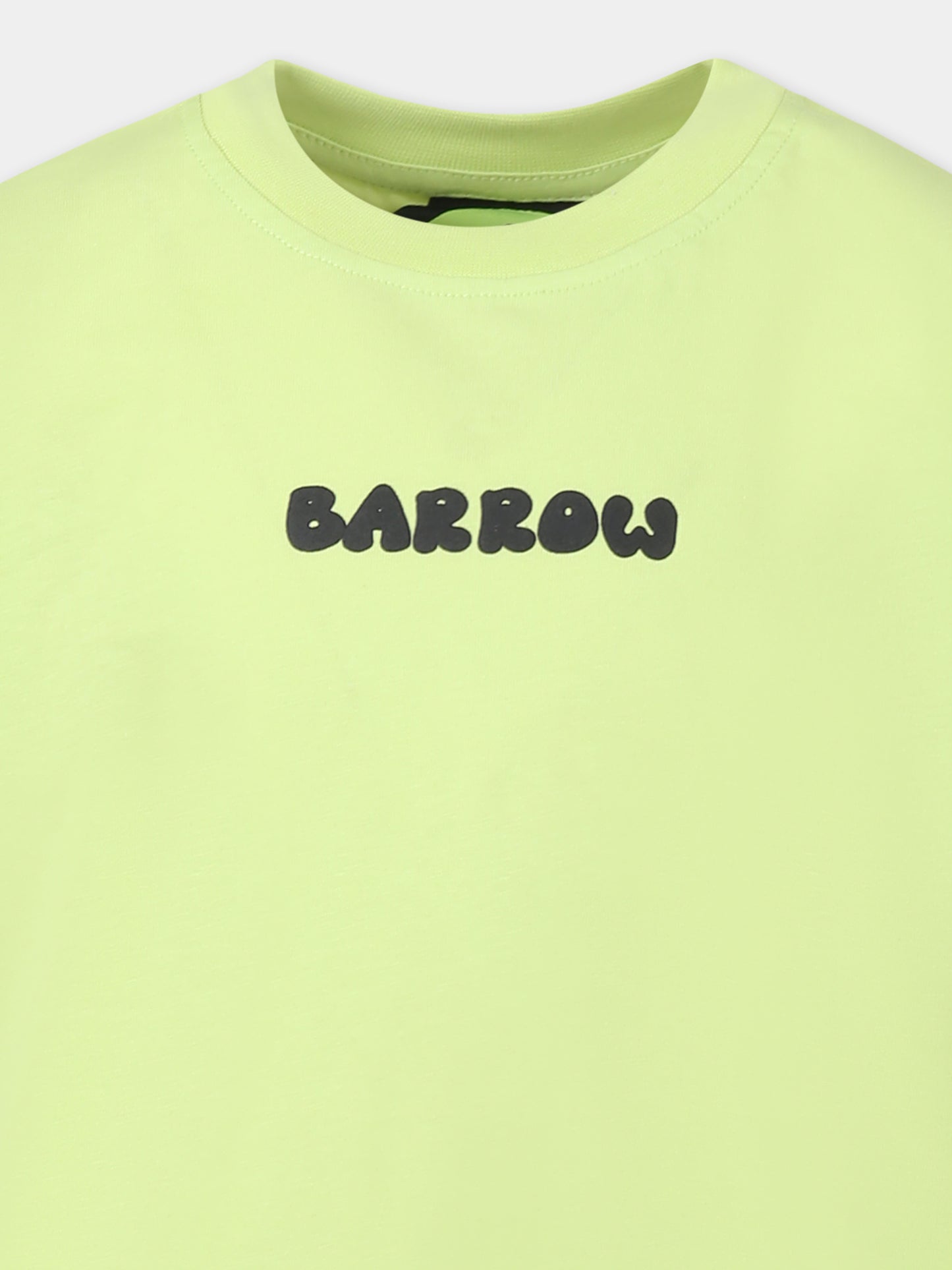 T-shirt verde per bambini con logo e stampa Bear