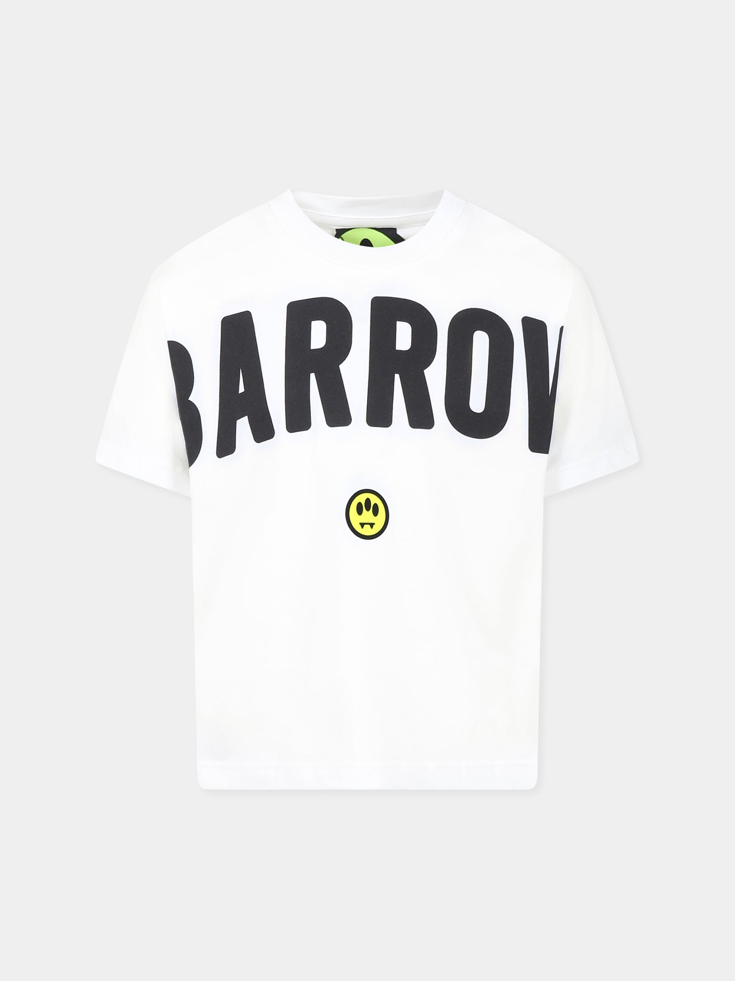 T-shirt bianca per bambini con logo e smile