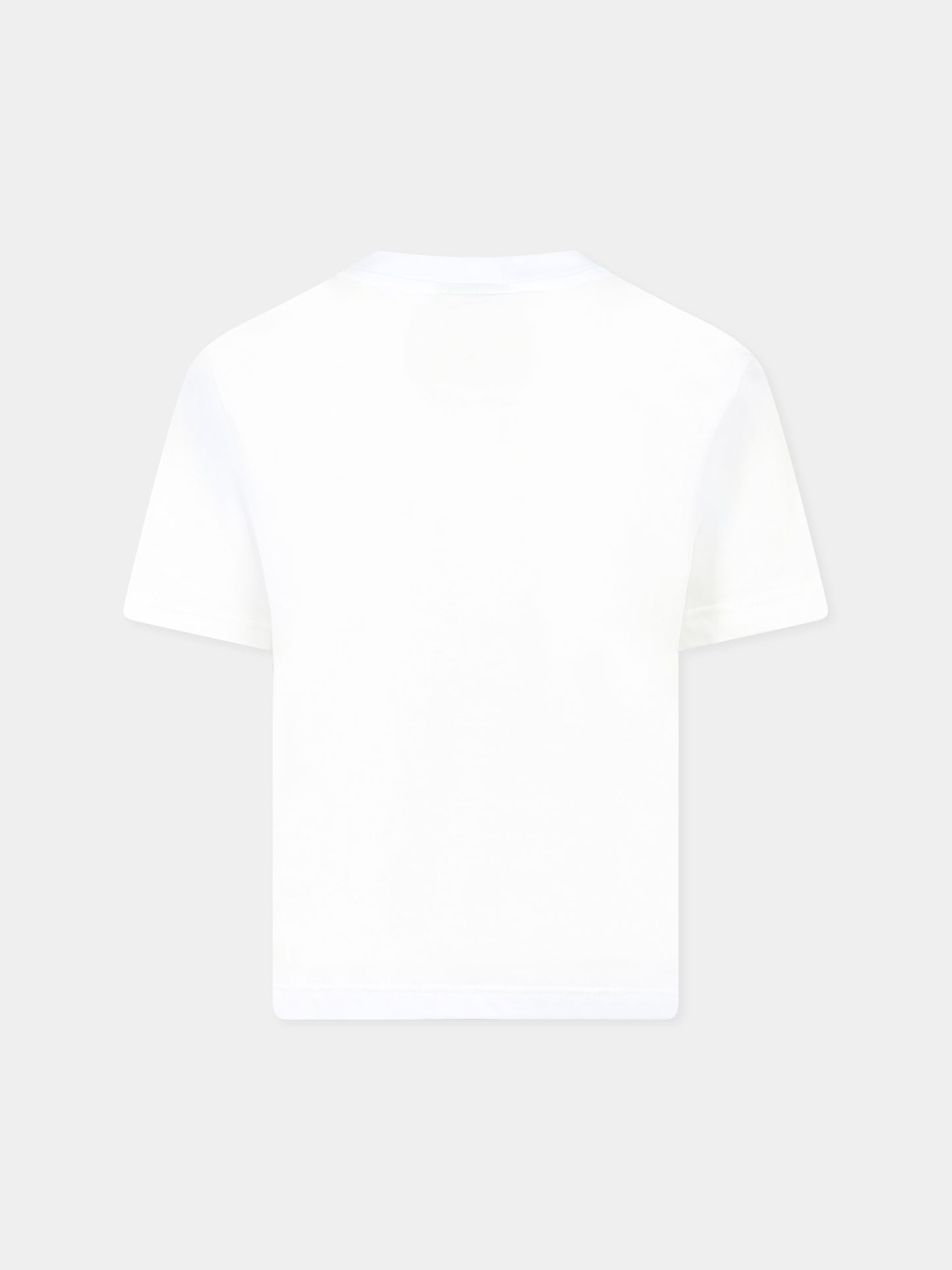 T-shirt bianca per bambini con logo e smile