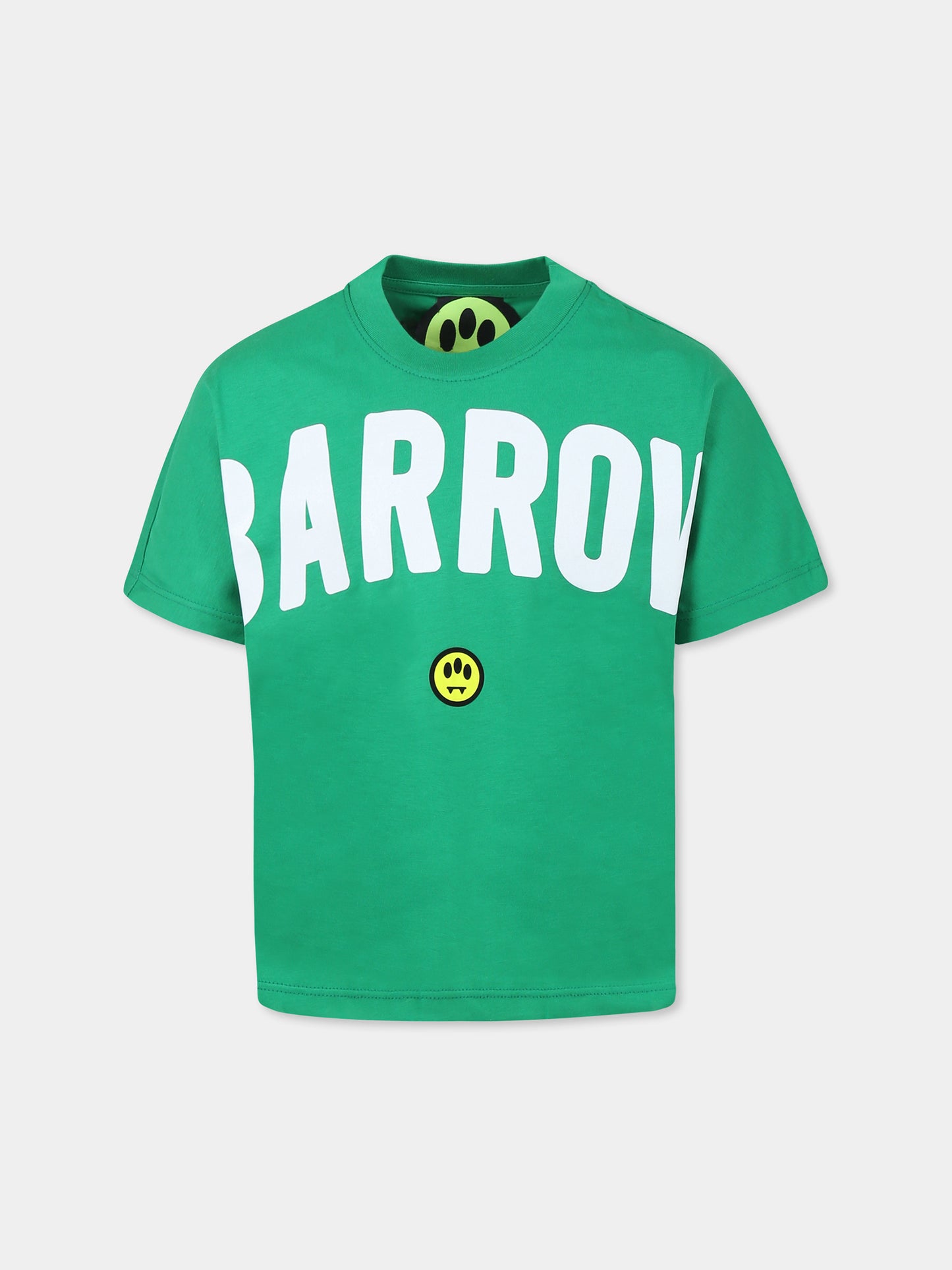 T-shirt verde per bambini con logo e smile