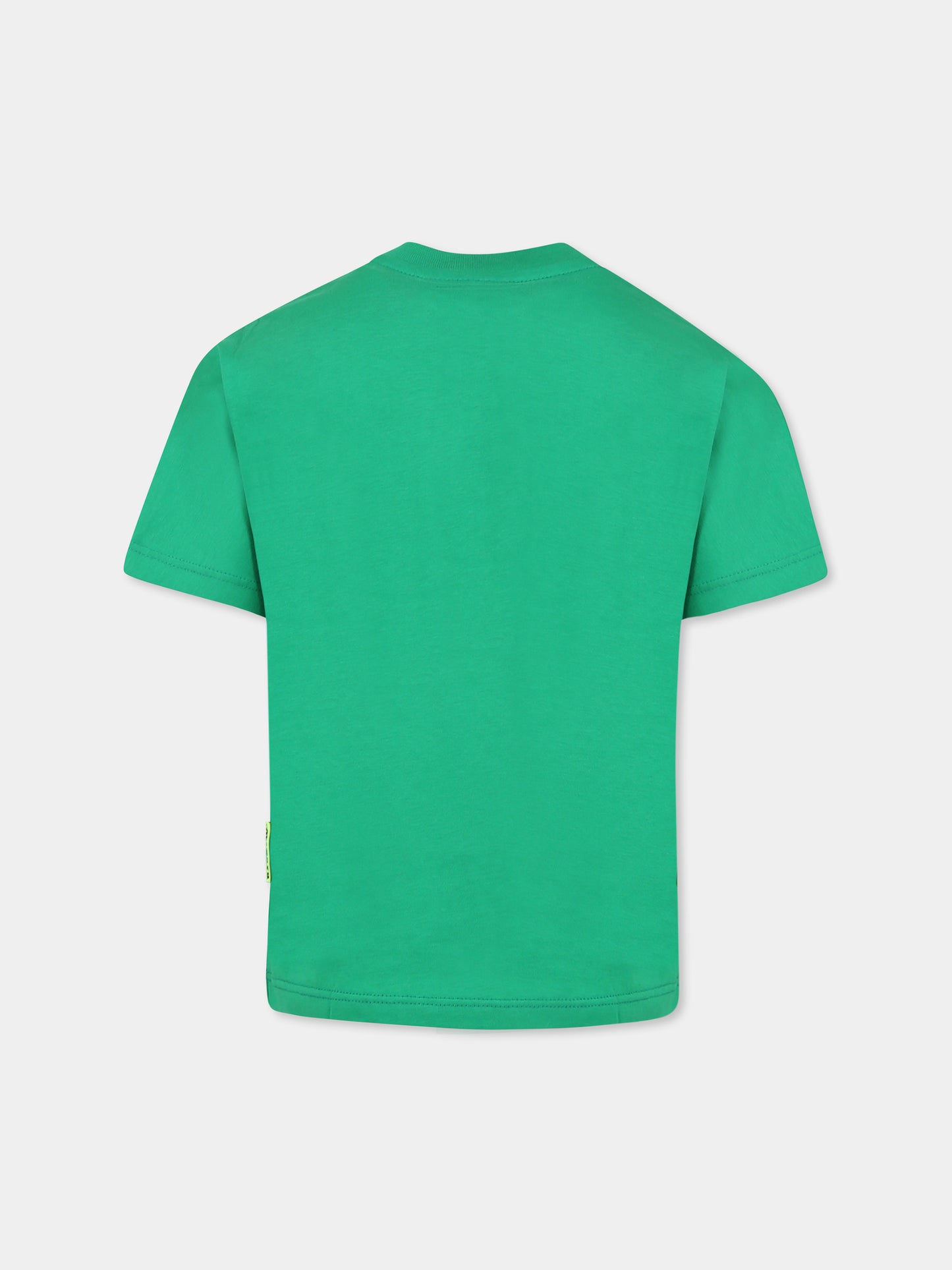 T-shirt verde per bambini con logo e smile