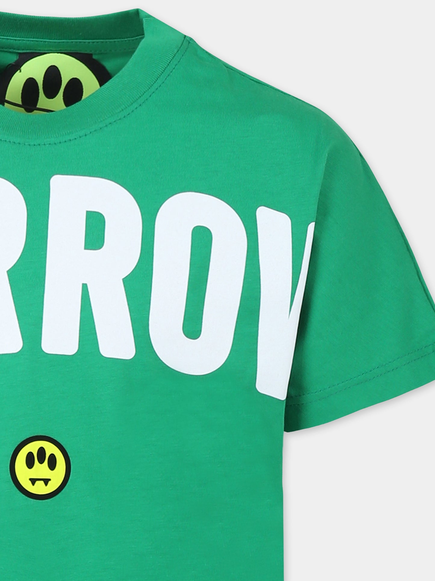 T-shirt verde per bambini con logo e smile