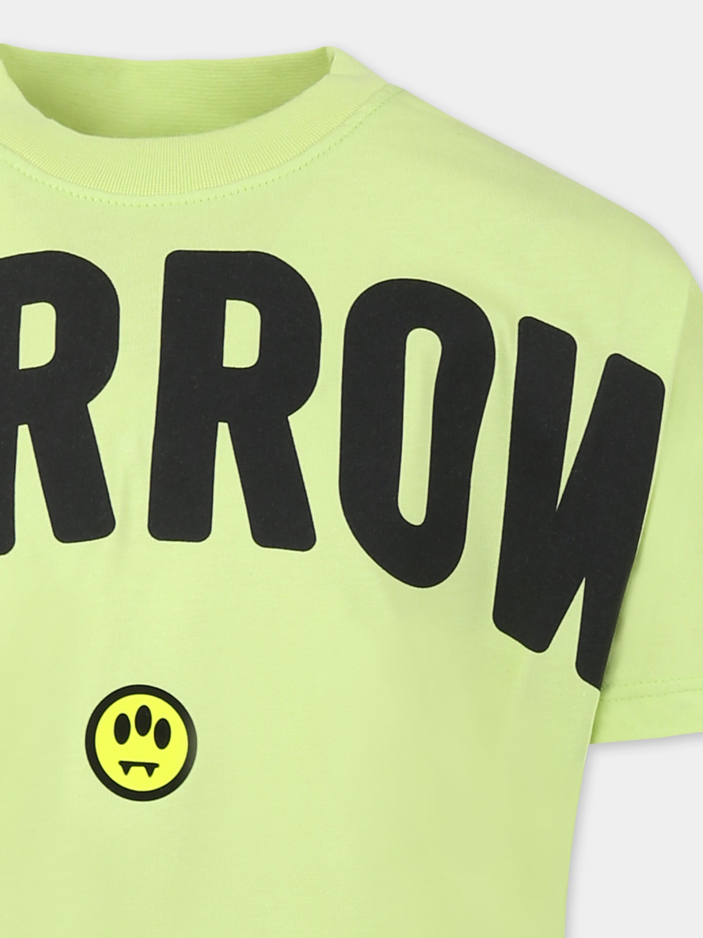 T-shirt verde per bambini con logo e smile