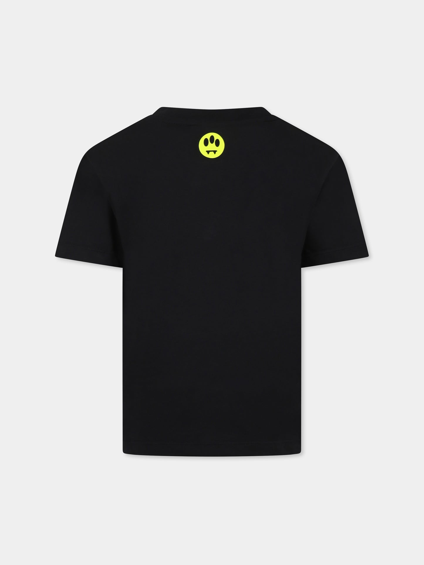 T-shirt nera per bambini con logo e stampa Bear