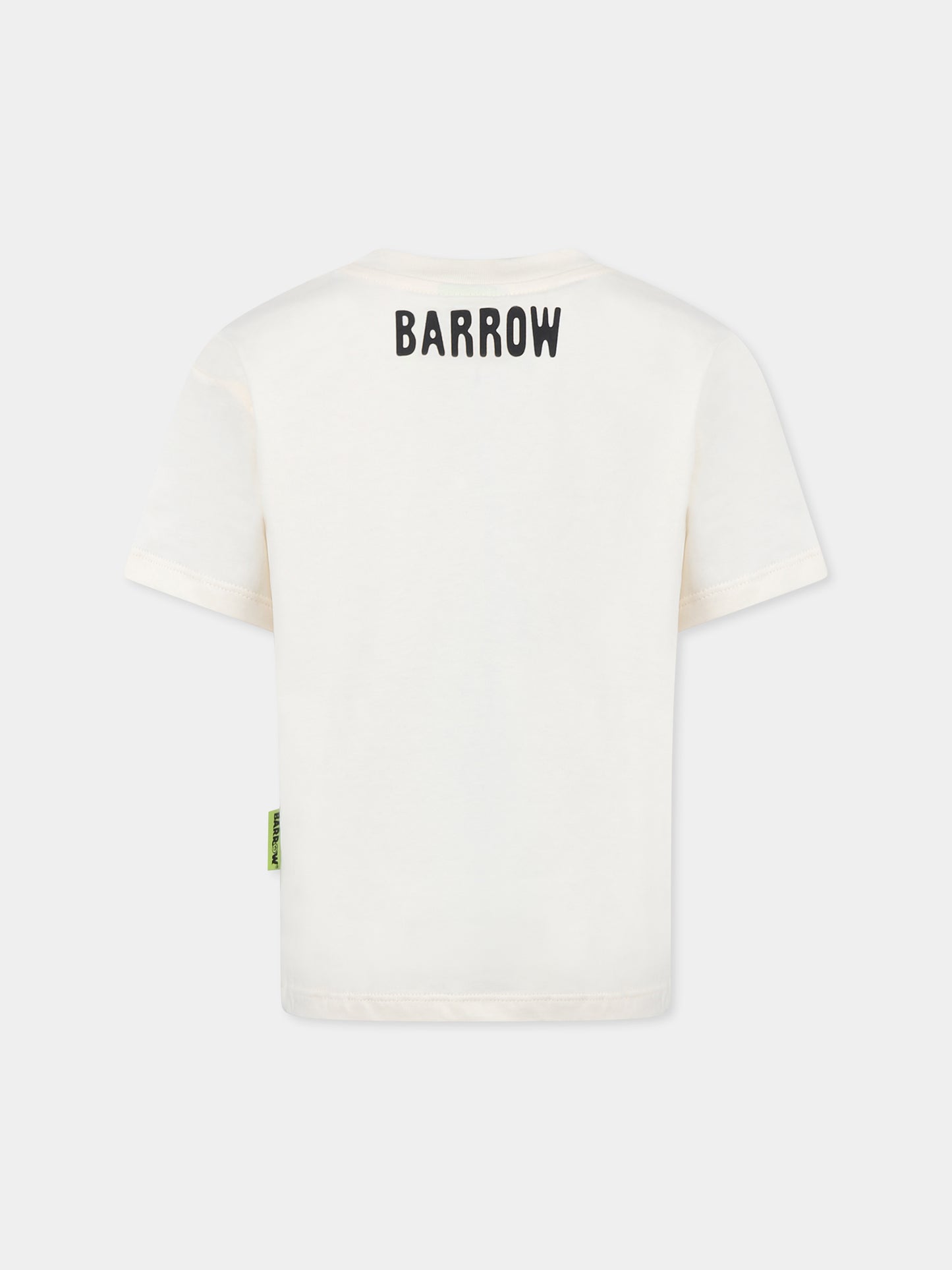 T-shirt avorio per bambini con logo e smile