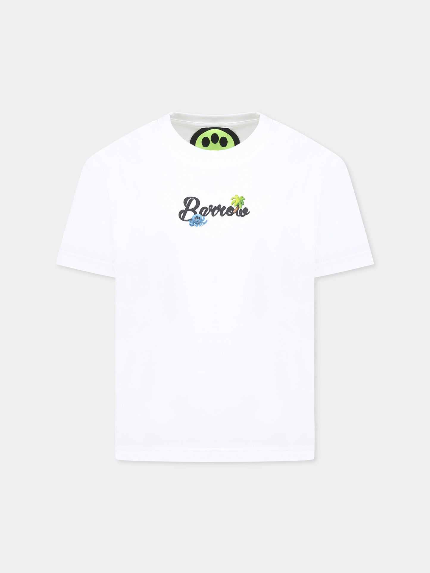 T-shirt bianca per bambini con logo e smile