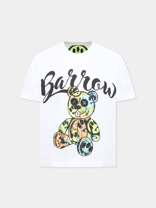 T-shirt bianca per bambini con stampa Bear
