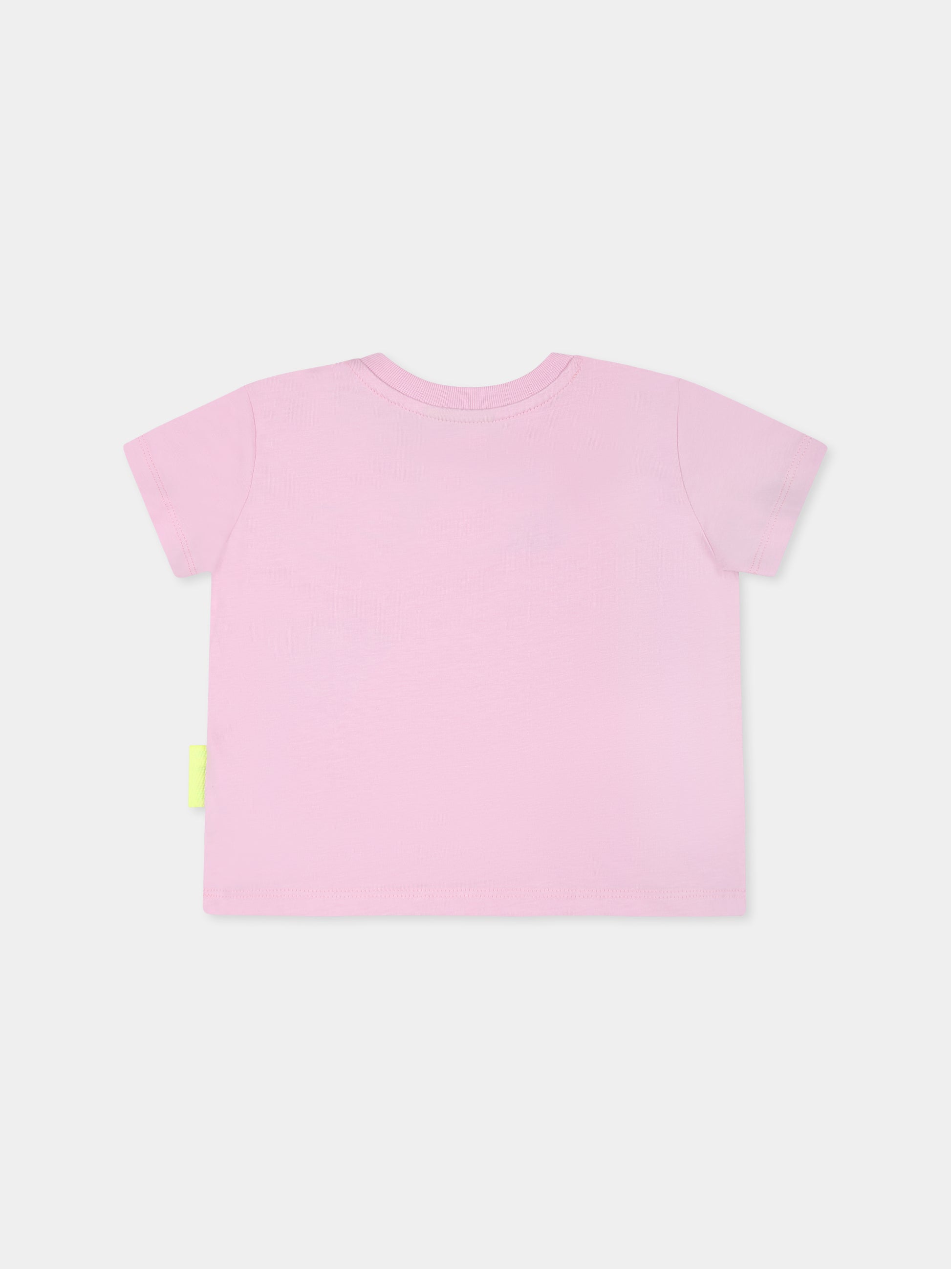 T-shirt rosa per neonata con logo e smile,Barrow,S5BKNGTH198 BW014