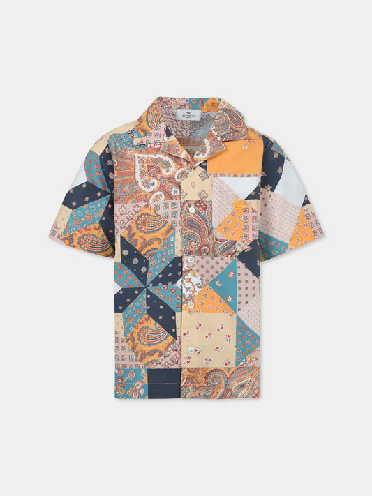 Camicia multicolor per bambino con stampa paisley,Etro,GW5P21 P0475 432MC