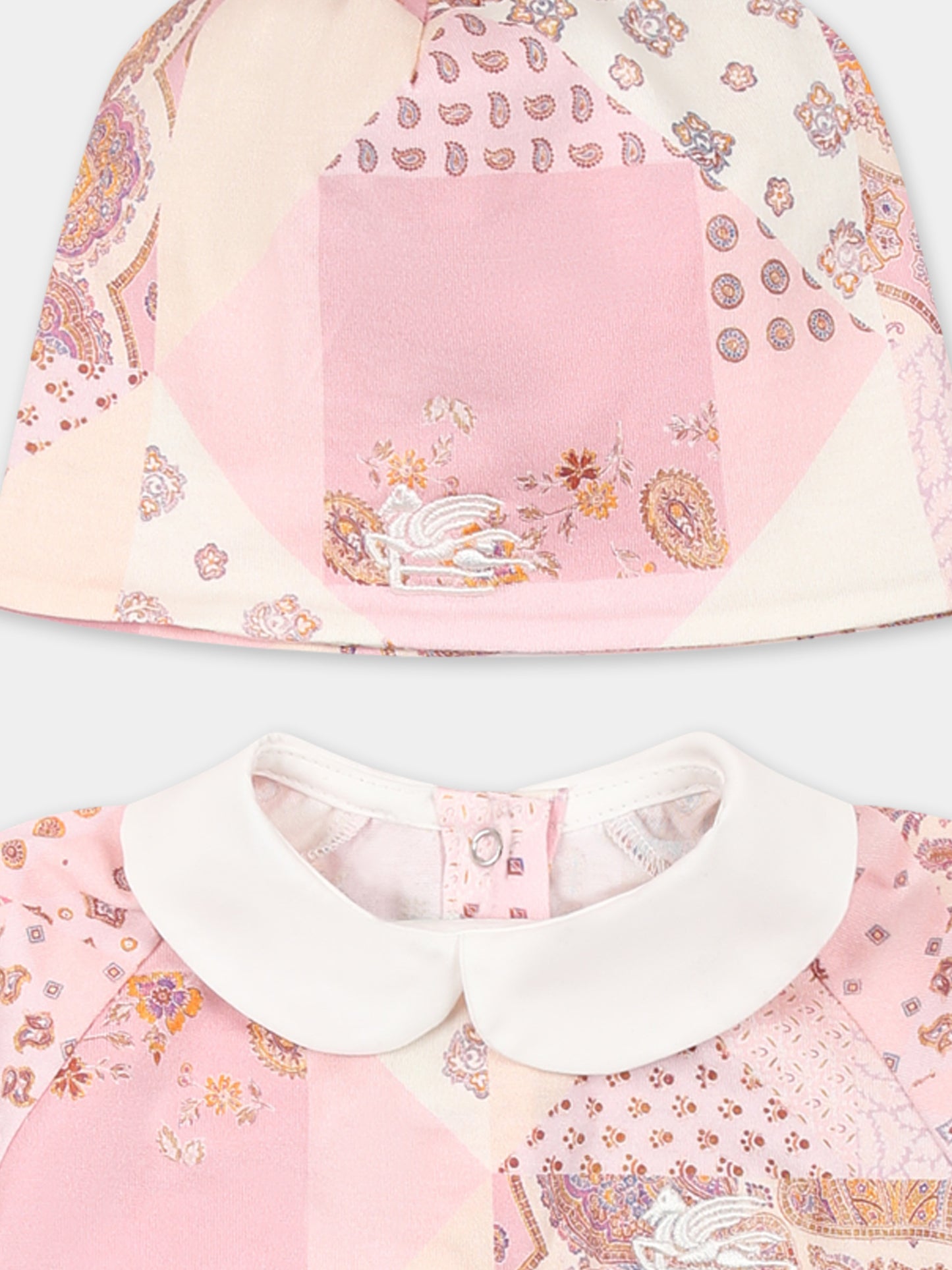 Set tutine rosa per neonata con stampa Paisley patchwork,Etro,GWB500 J0473 505RS