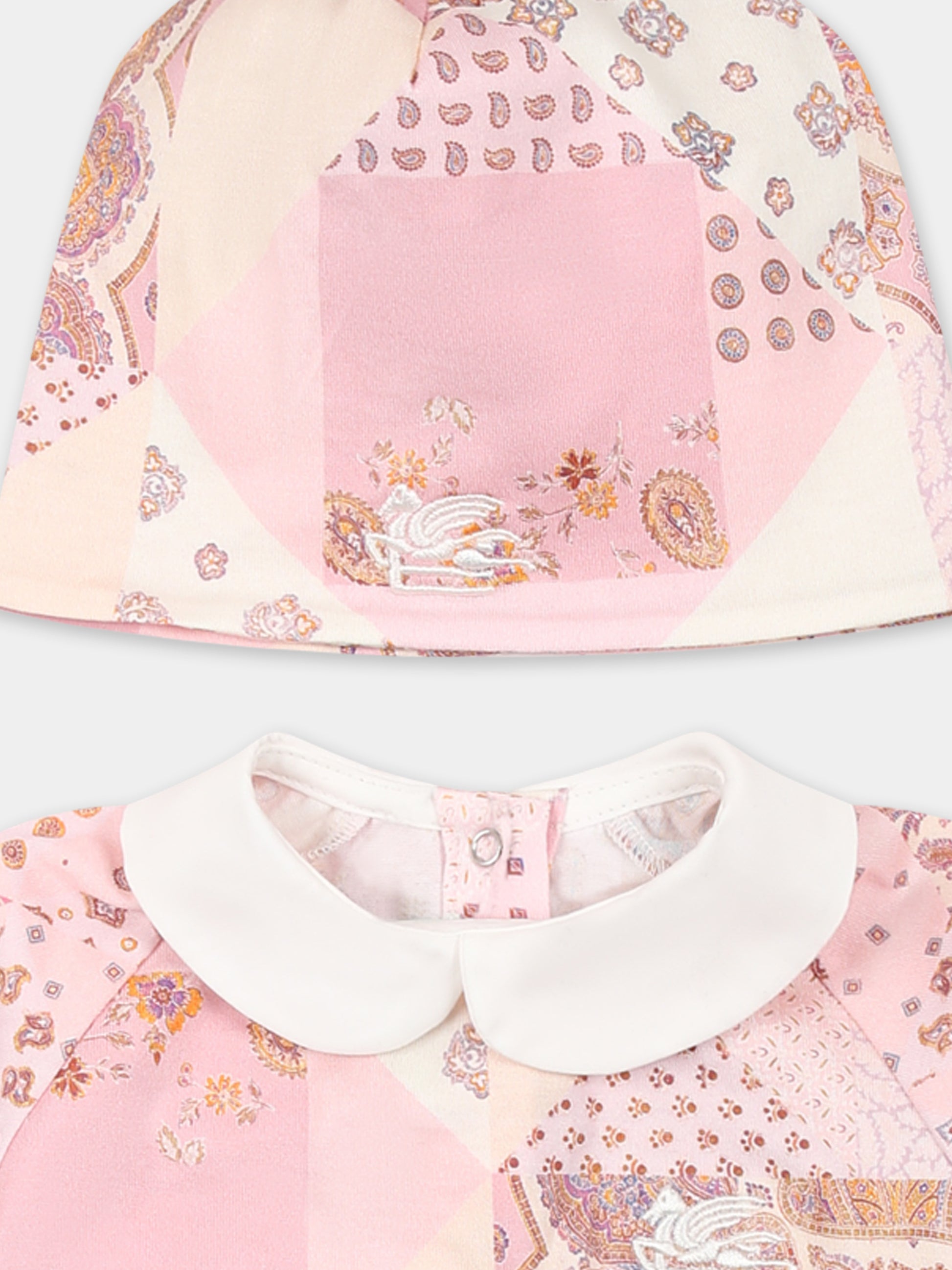 Set tutine rosa per neonata con stampa Paisley patchwork,Etro,GWB500 J0473 505RS