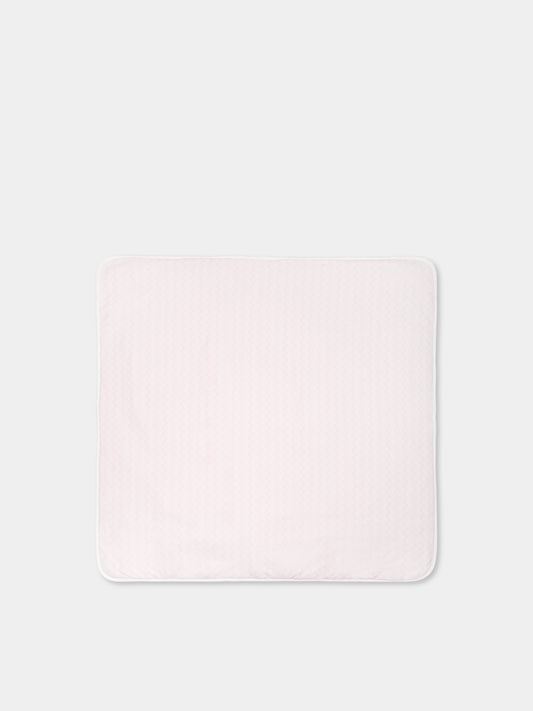 Coperta rosa per neonata con motivo chevron