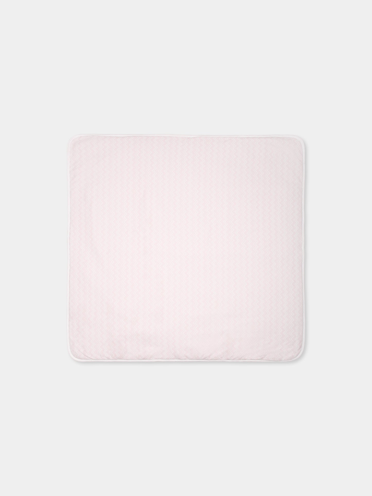 Coperta rosa per neonata con motivo chevron