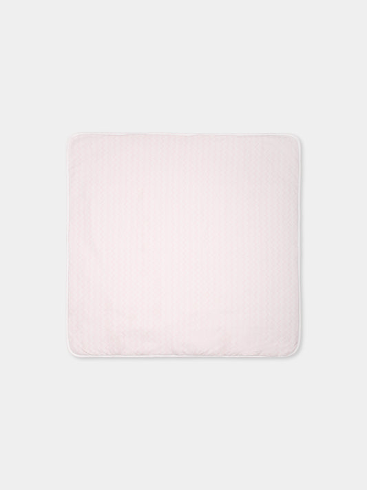 Coperta rosa per neonata con motivo chevron