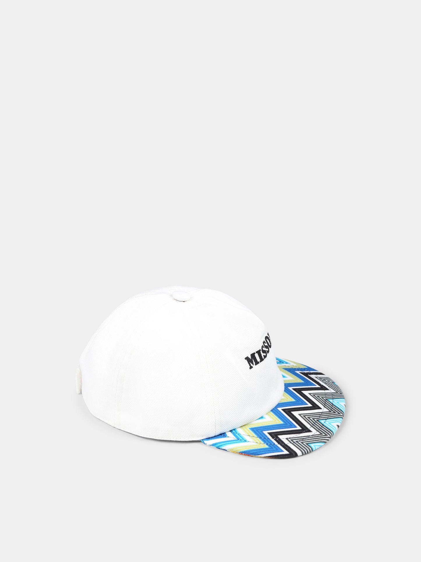 Cappello bianco per bambino con logo e motivo chevron