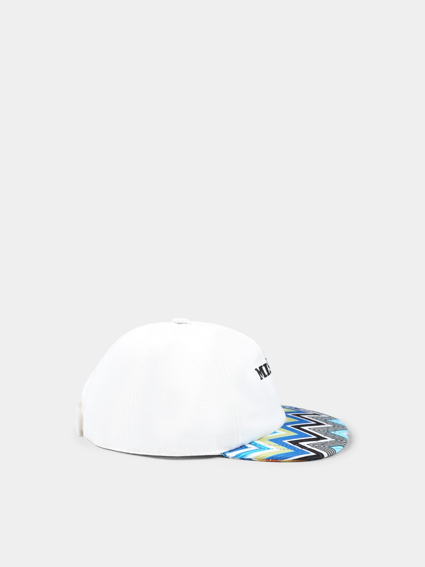 Cappello bianco per bambino con logo e motivo chevron