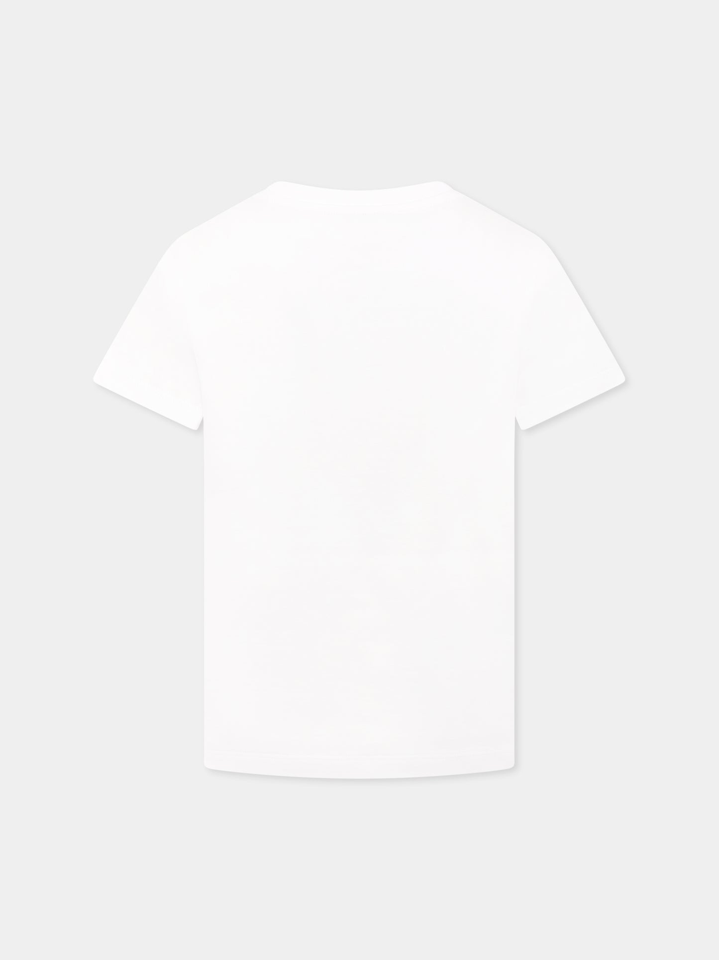 T-shirt bianca per bambino con logo e motivo chevron,Missoni,MW8Q81 J0177 100MC