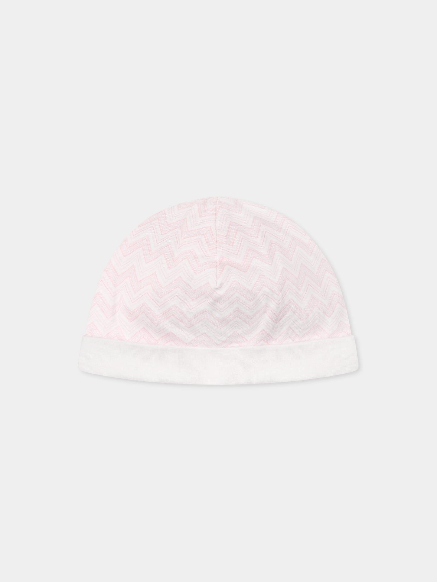 Set tutina rosa per neonata con logo e motivo chevron
