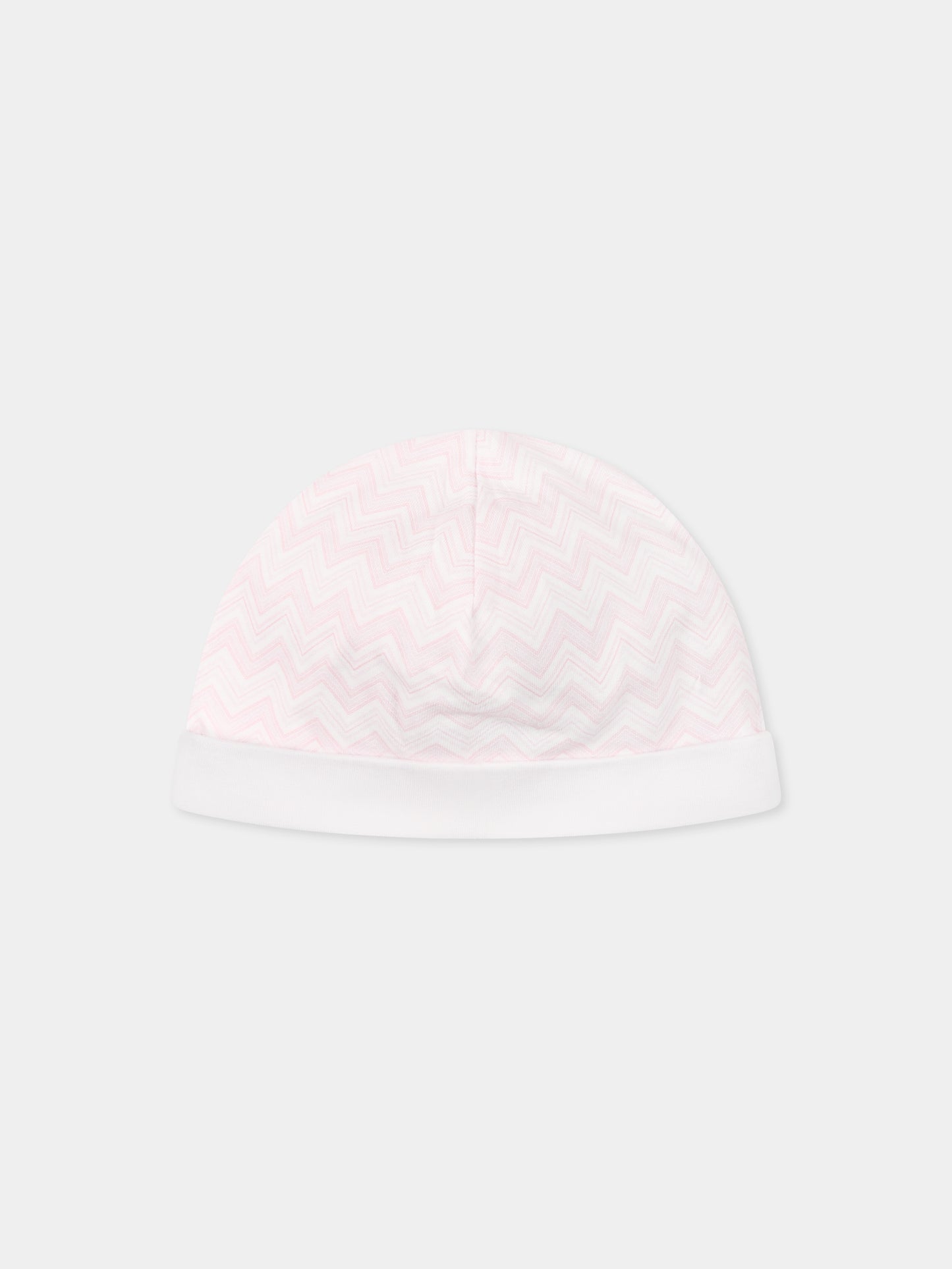 Set tutina rosa per neonata con logo e motivo chevron