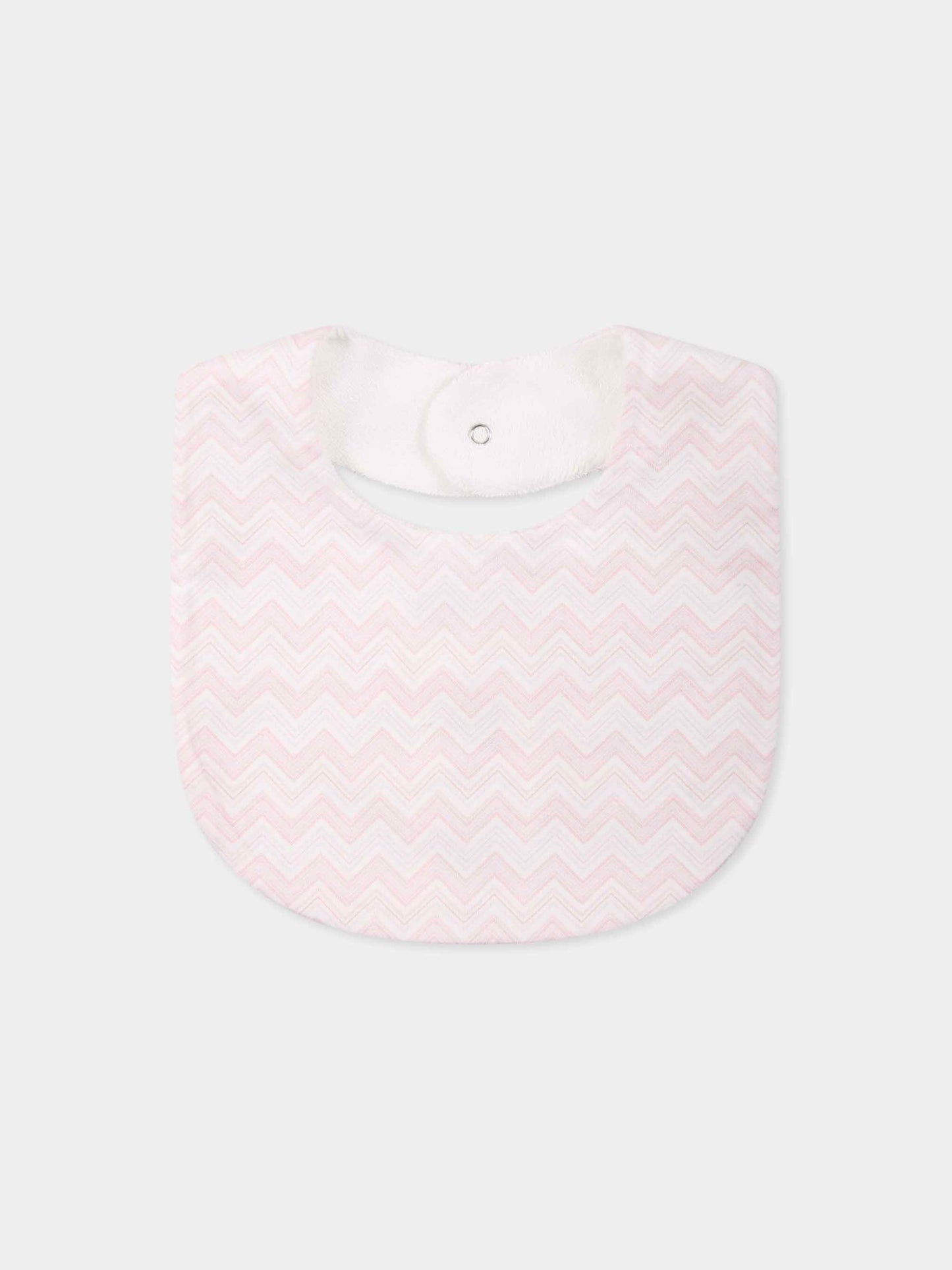 Set tutina rosa per neonata con logo e motivo chevron