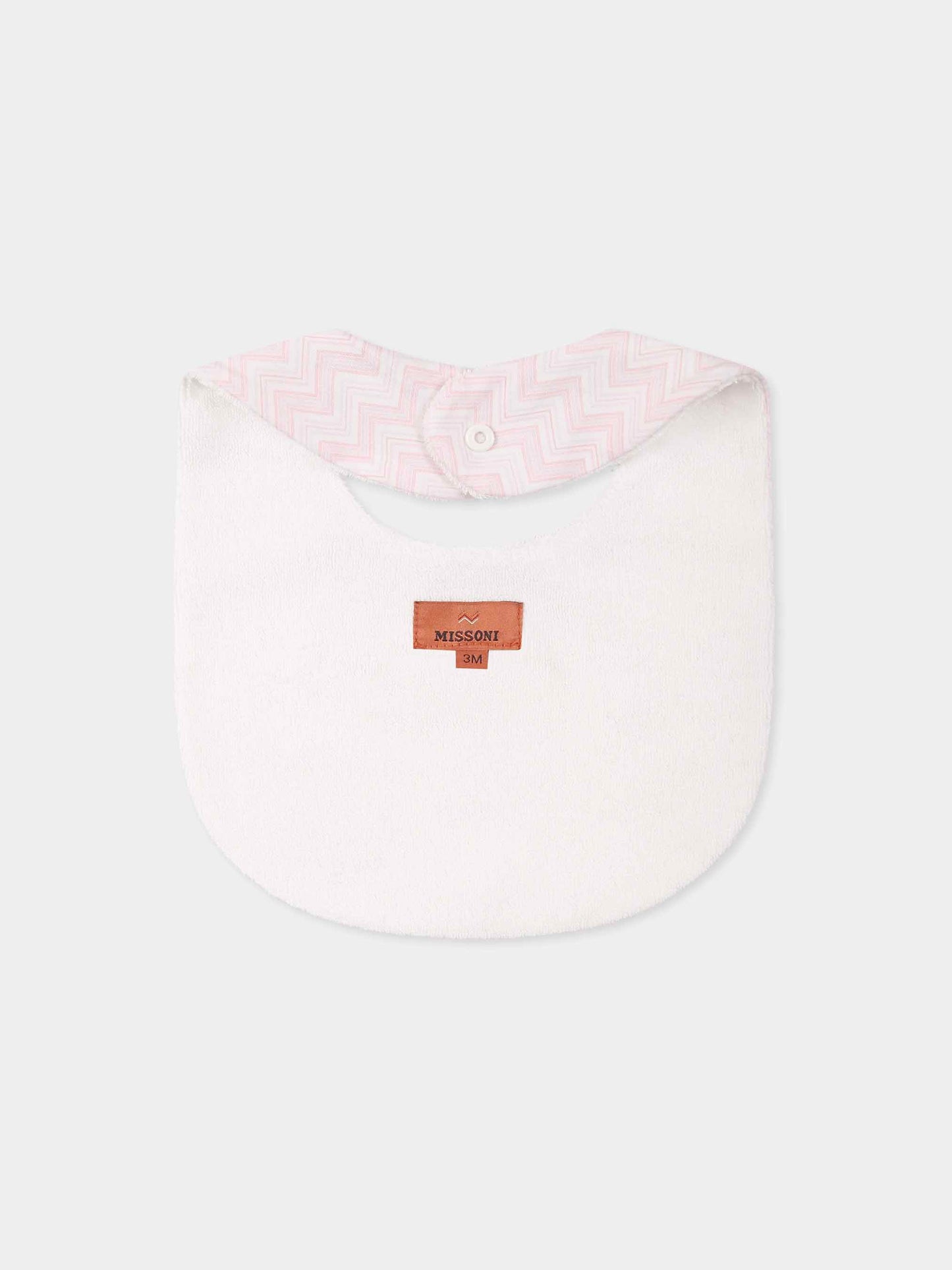 Set tutina rosa per neonata con logo e motivo chevron