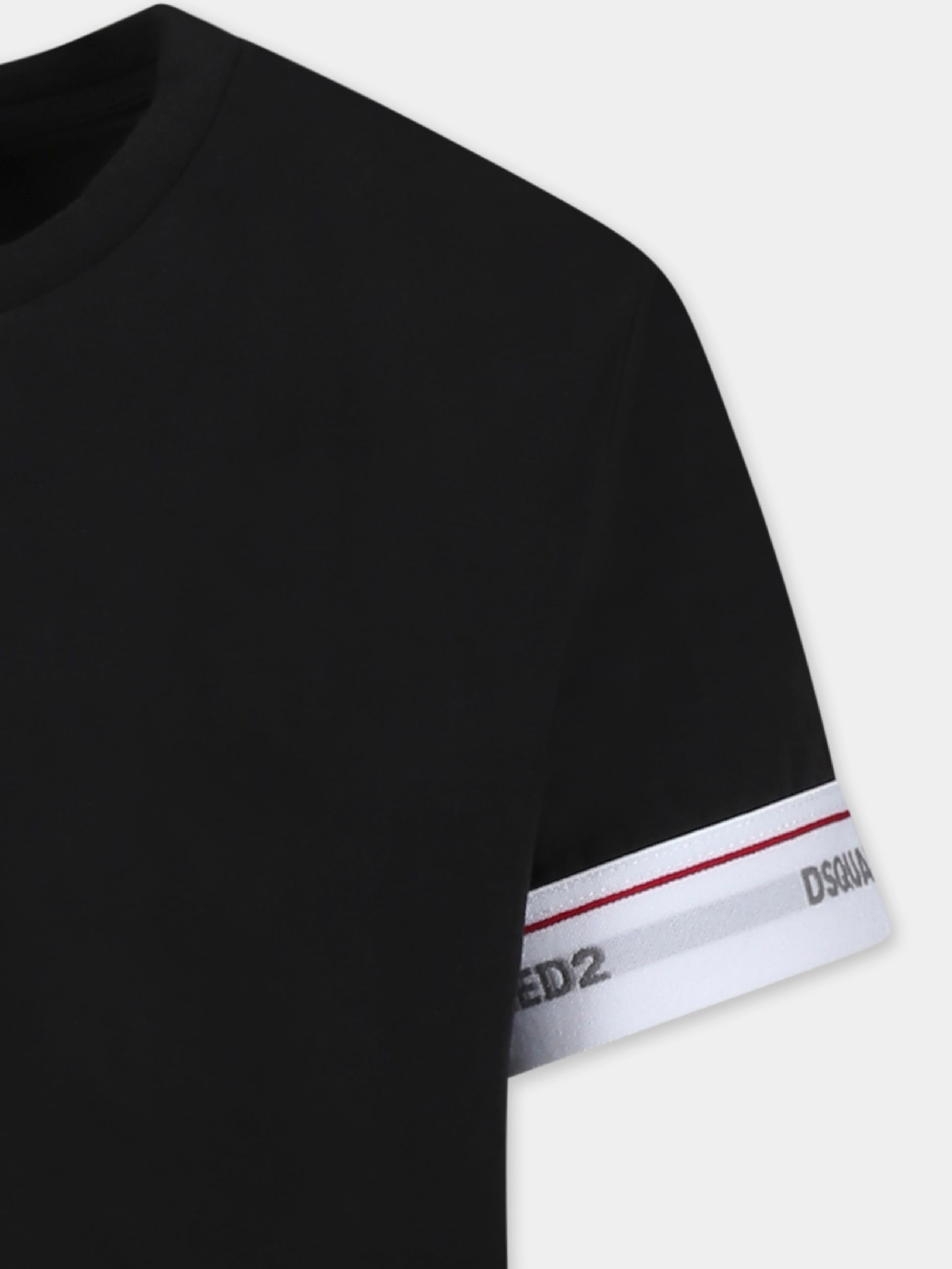 T-shirt nera per bambino con logo,Dsquared2,DQ2480 D008J D2UT7U DQ900