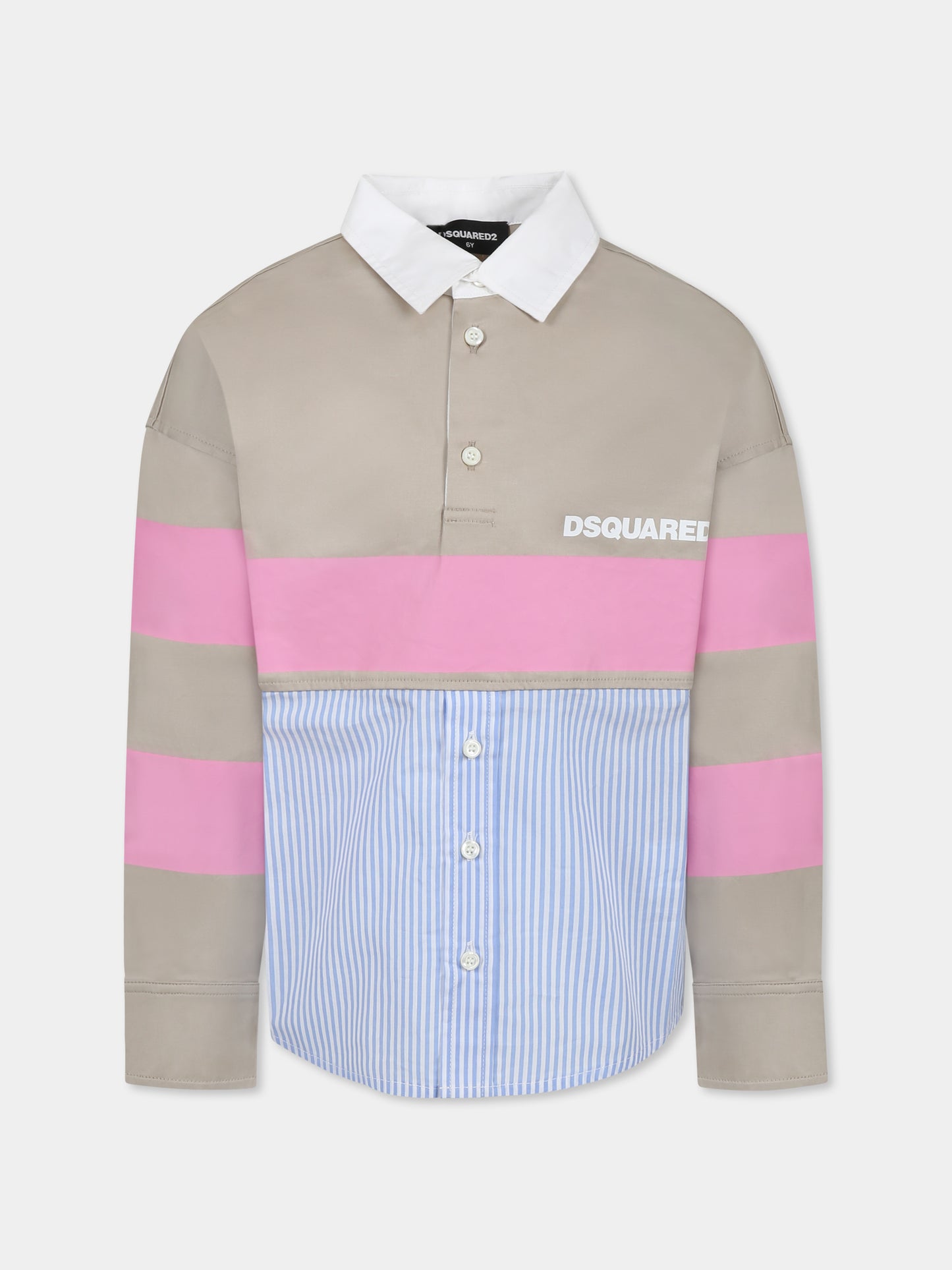 Camicia multicolor per bambino con logo