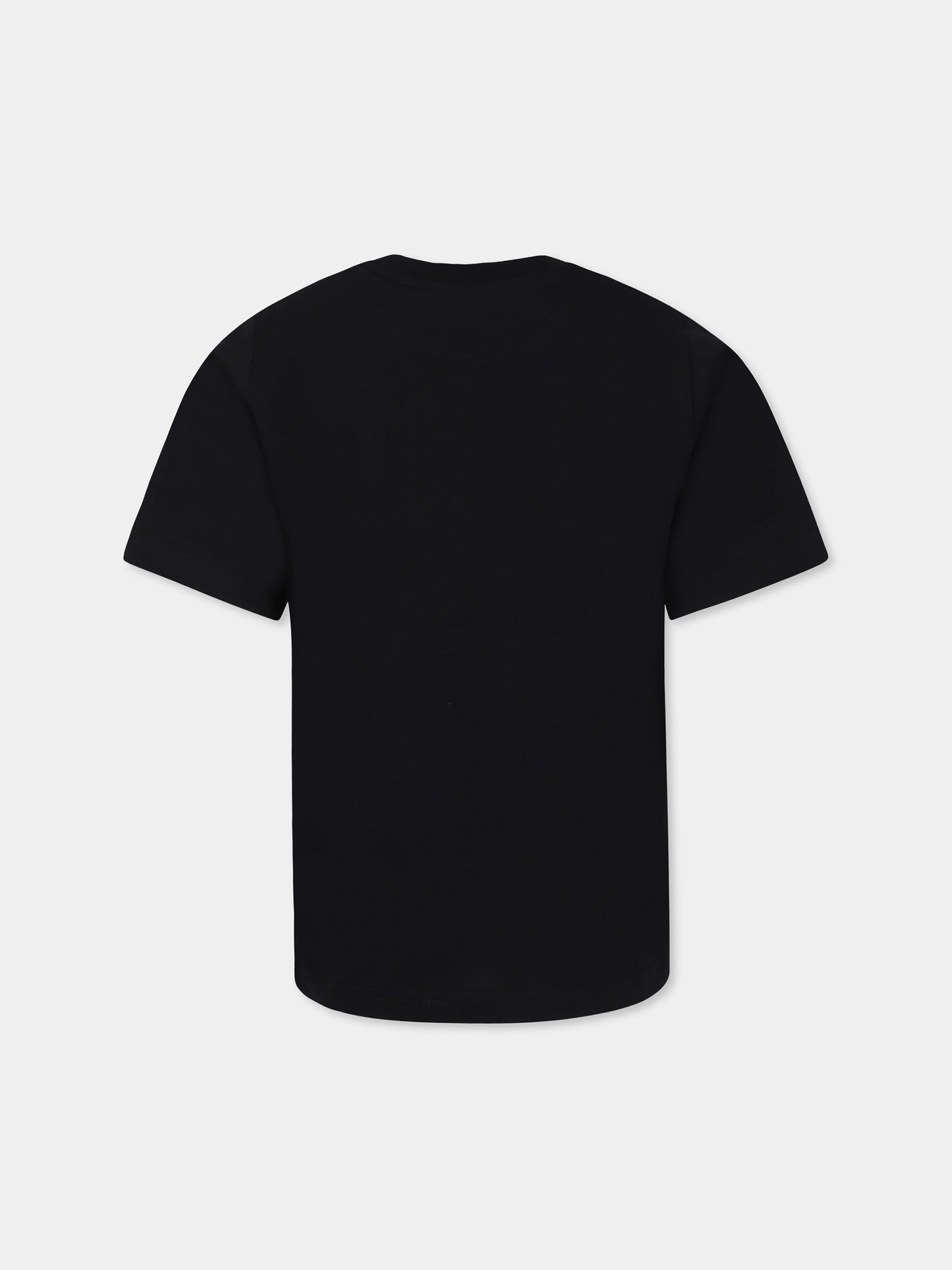 T-shirt nera per bambino con logo
