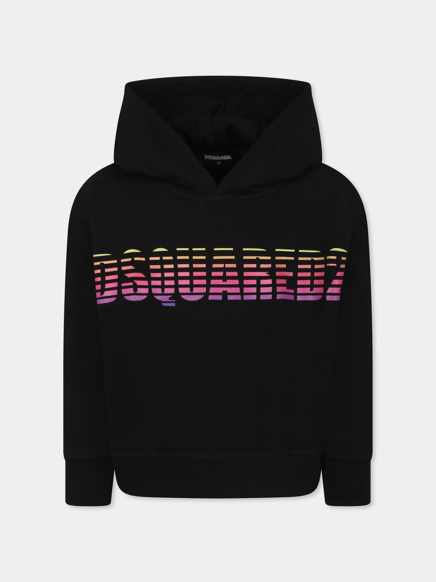 Felpa nera per bambino con logo,Dsquared2,DQ2785 D0A9U D2S882U DQ900