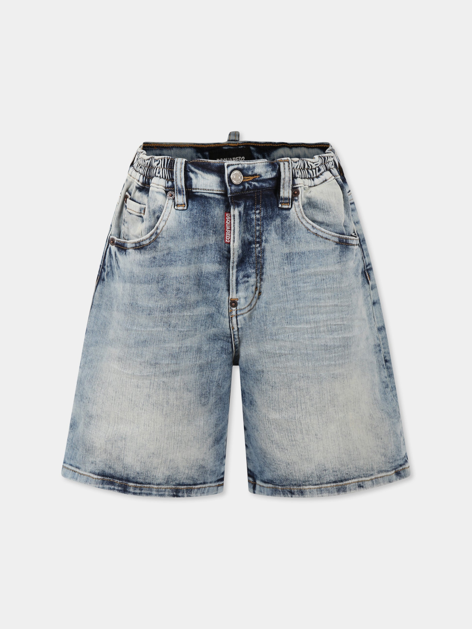 Shorts denim per bambino con logo,Dsquared2,DQ2828 D0AC2 D2P806M DQ01