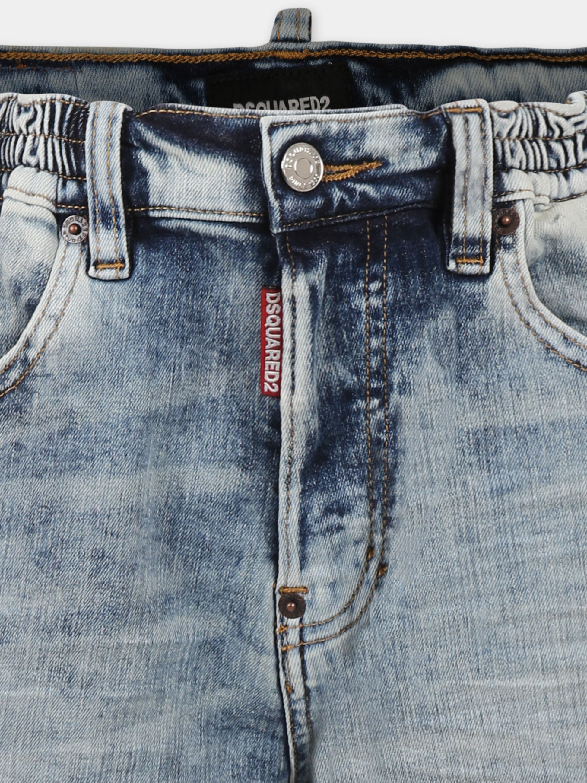 Shorts denim per bambino con logo,Dsquared2,DQ2828 D0AC2 D2P806M DQ01