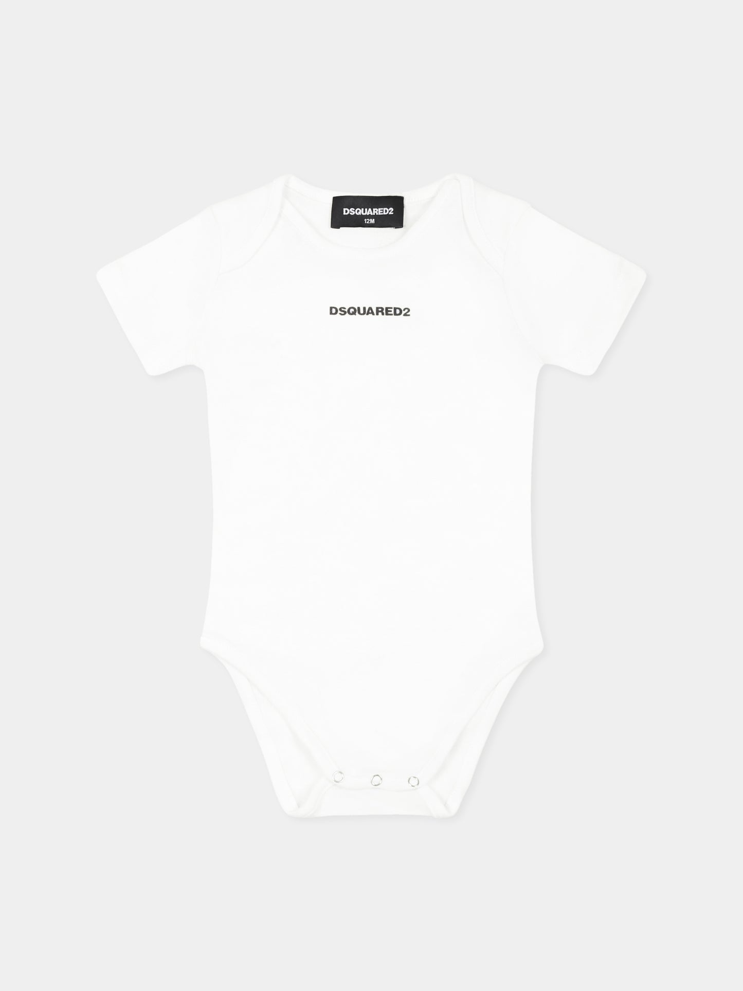 Set body bianco per neonato con logo,Dsquared2,DQ2876 D0A8U D2U100BOX DQ100