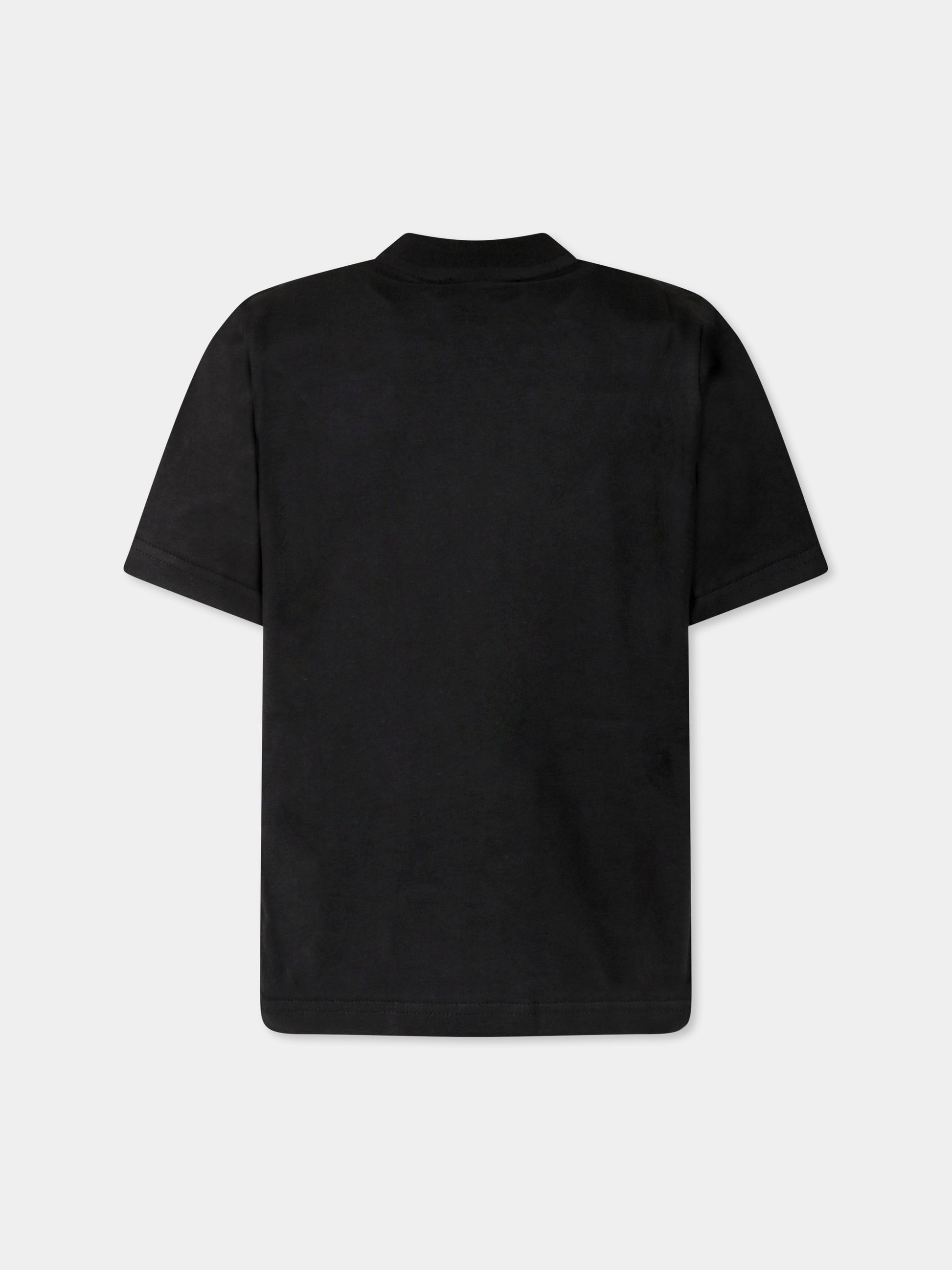 T-shirt nera per bambino con logo bianco,Dsquared2,DQ2941 D00XM D2T1163U DQ900