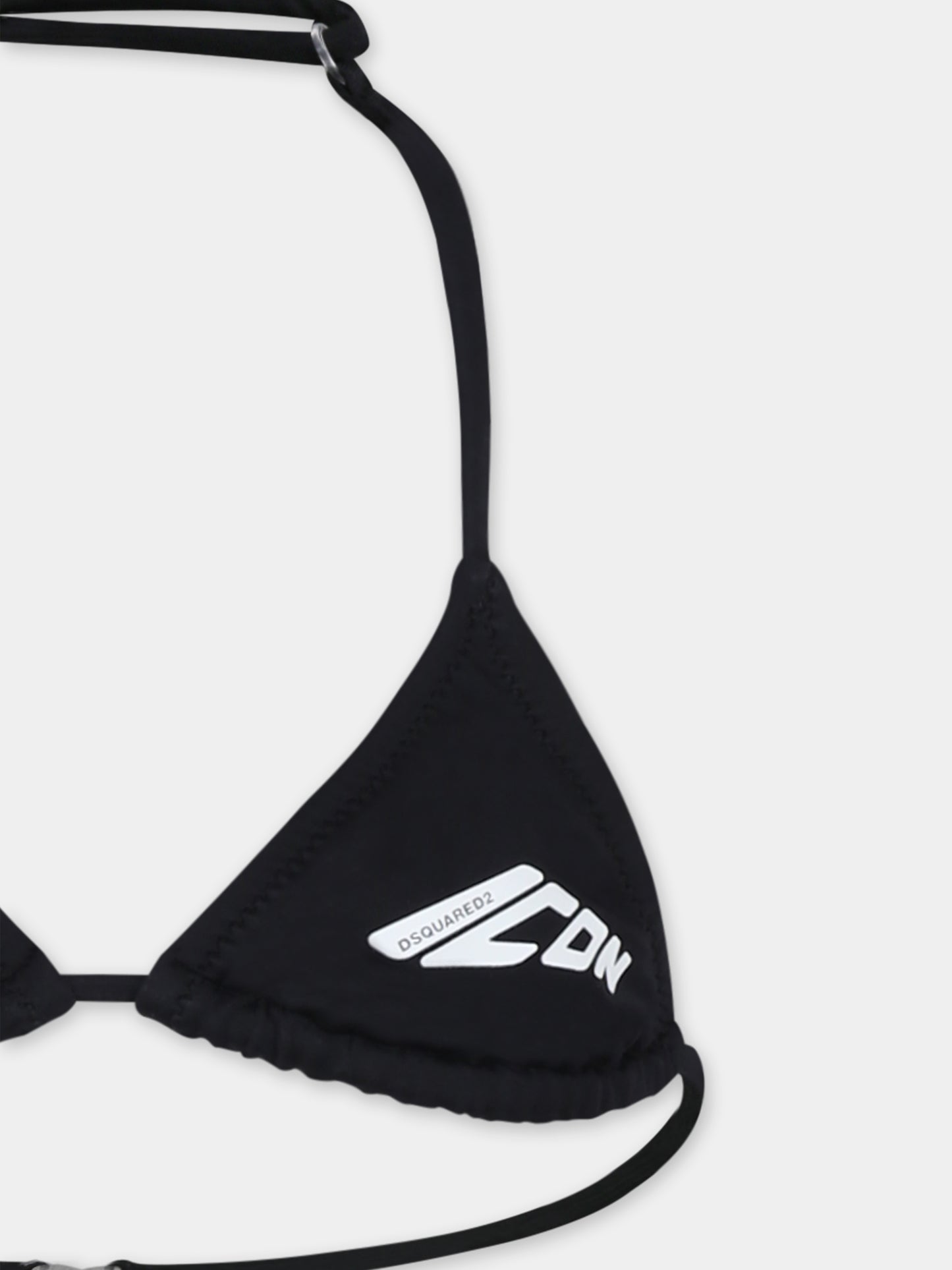 Bikini nero per bambina con logo,Dsquared2,DQ2957 D000V D2M136F DQ900