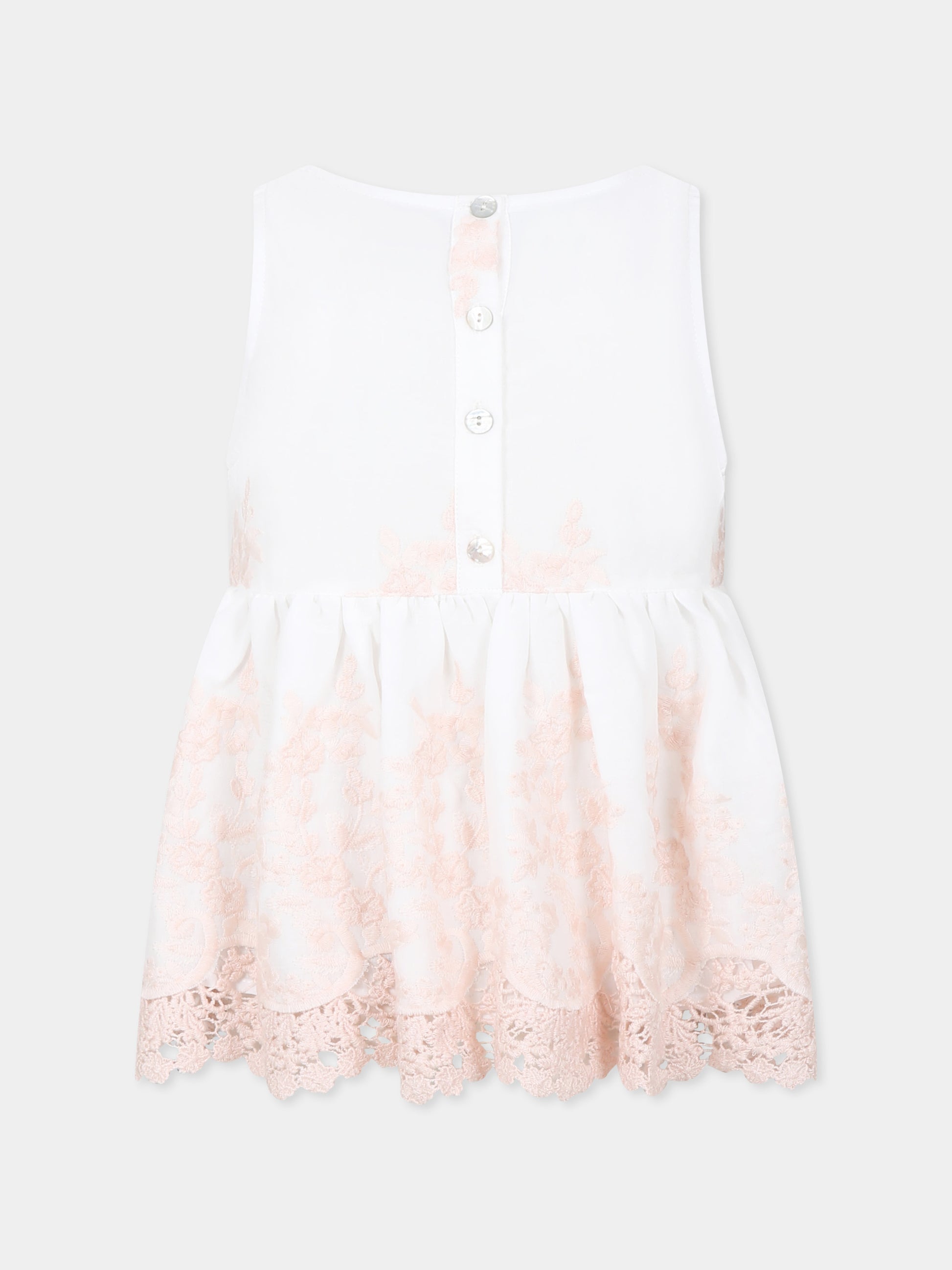 Top avorio per bambina con ricamo,Caffe' D'orzo,ZW5A72 M0061 100RS