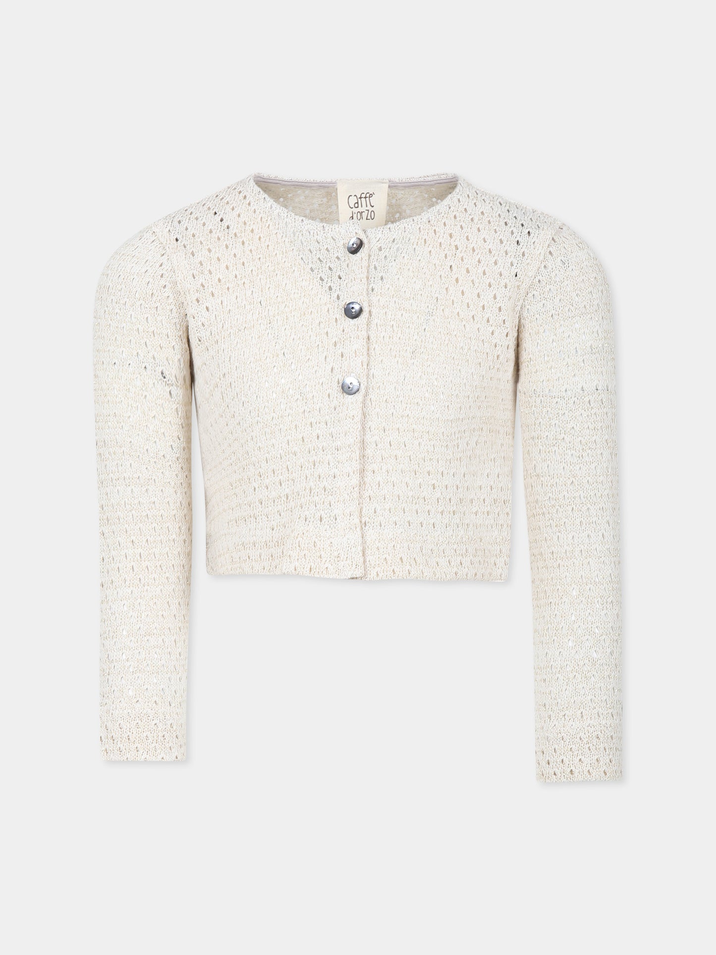 Cardigan avorio per bambina,Caffe' D'orzo,ZW9A10 Q0043 103