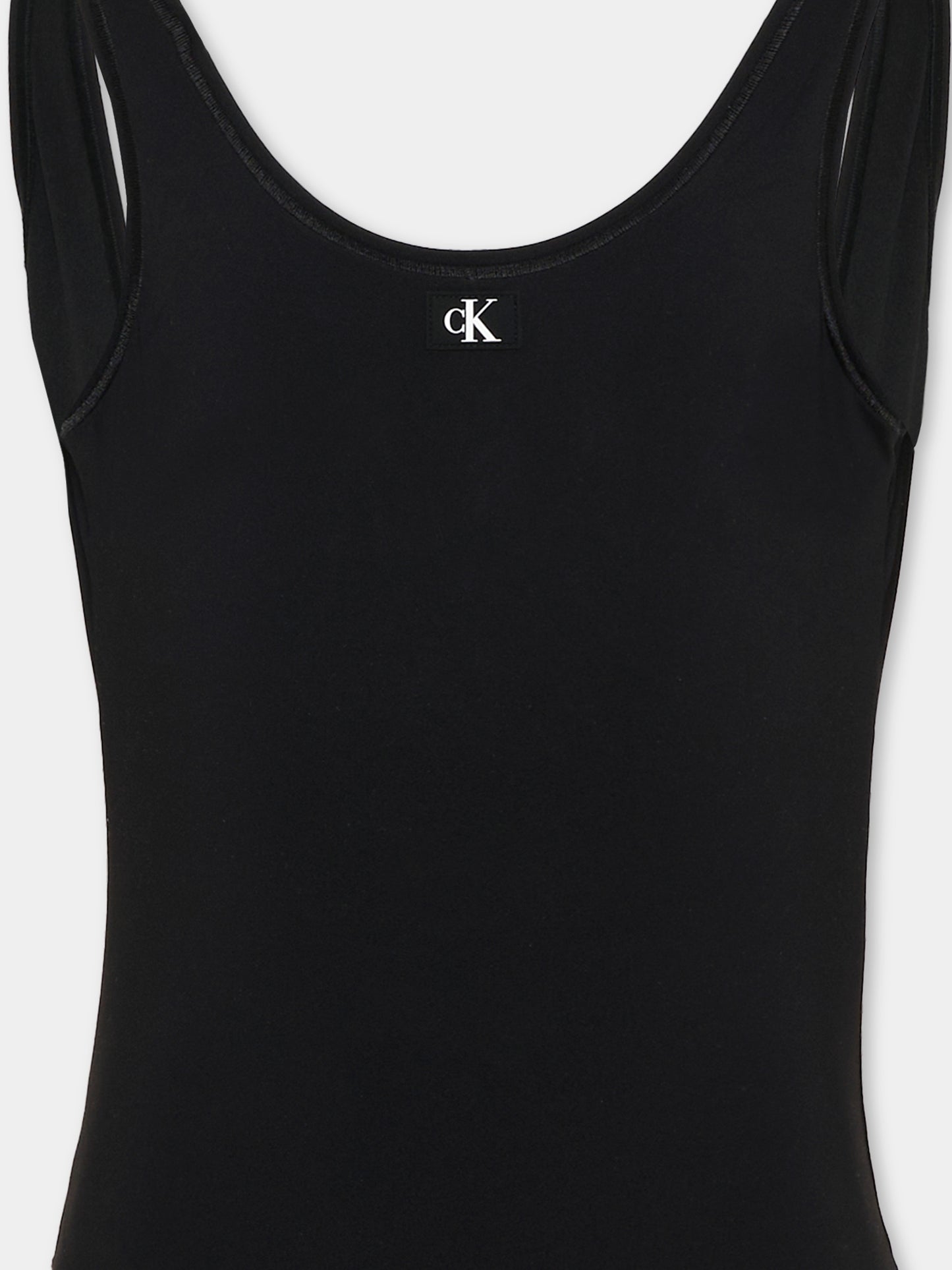 Costume intero nero per bambina con logo,Calvin Klein Kids,KY0KY00099 BEH