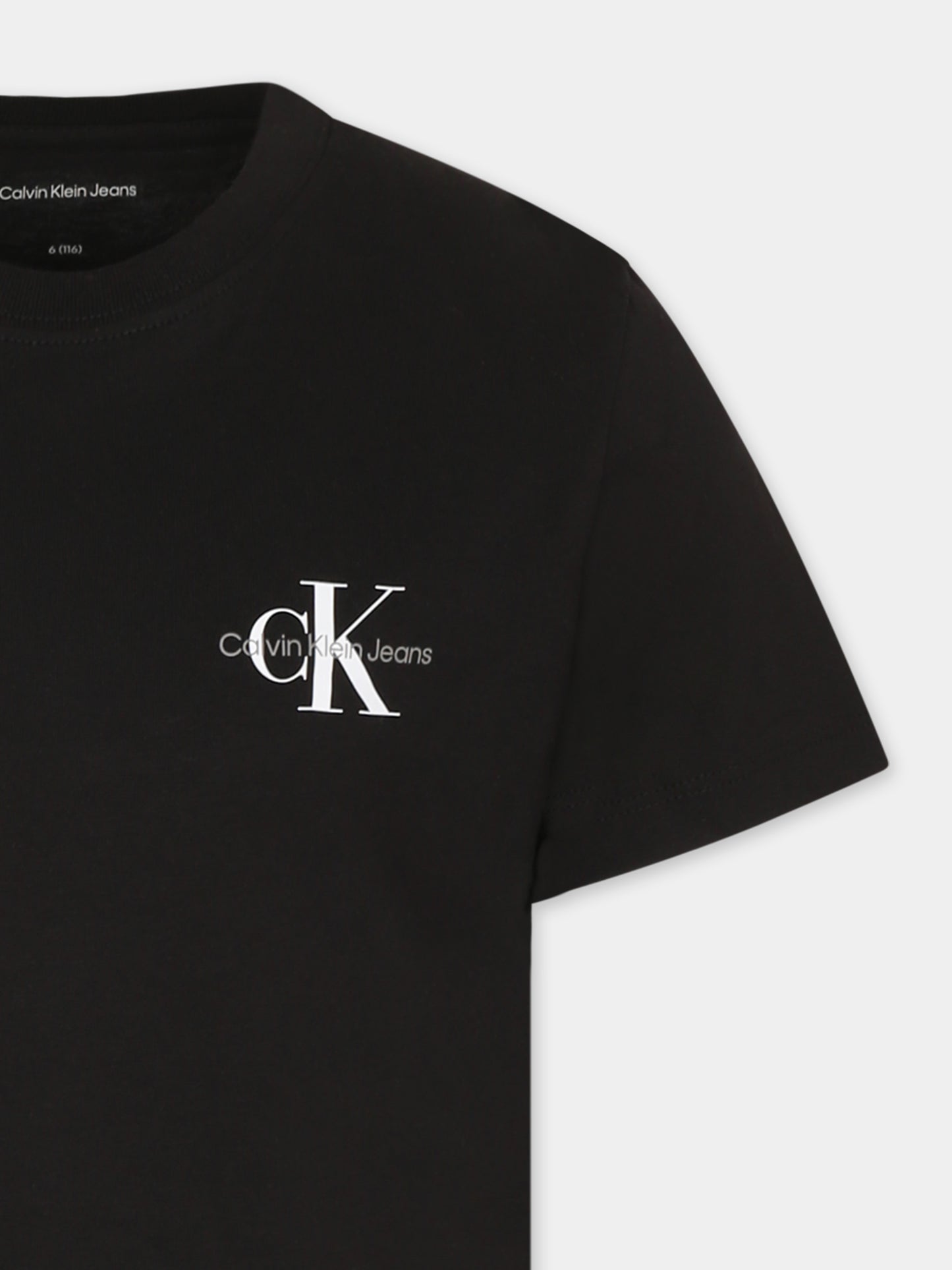 T-shirt bianca per bambini con logo,Calvin Klein Kids,25S CKIU0IU00678J IU0IU00678 BEH