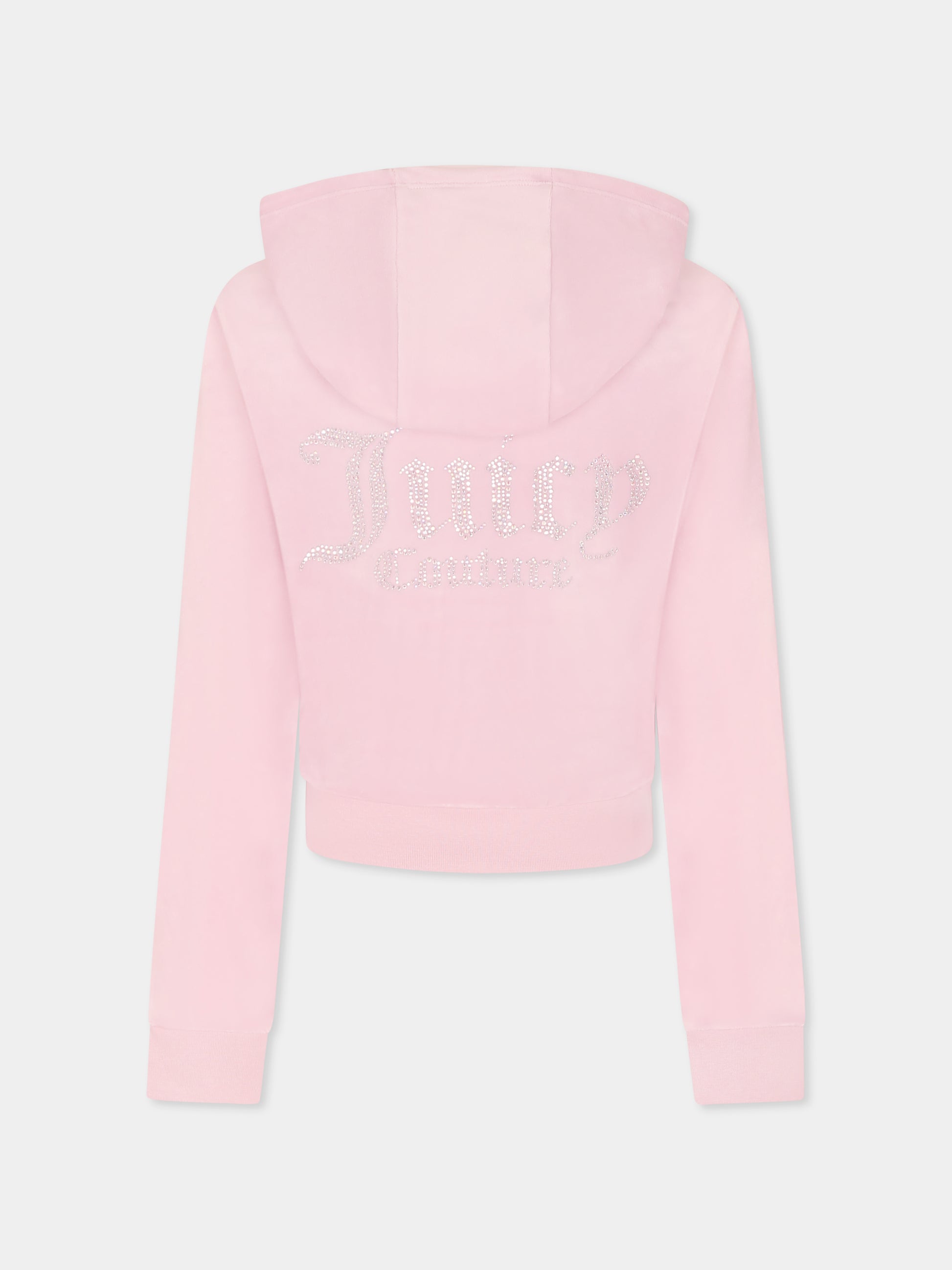 Felpa viola per bambina con logo di strass,Juicy Couture,25S JCJBX6358 JBX6358 Y8U