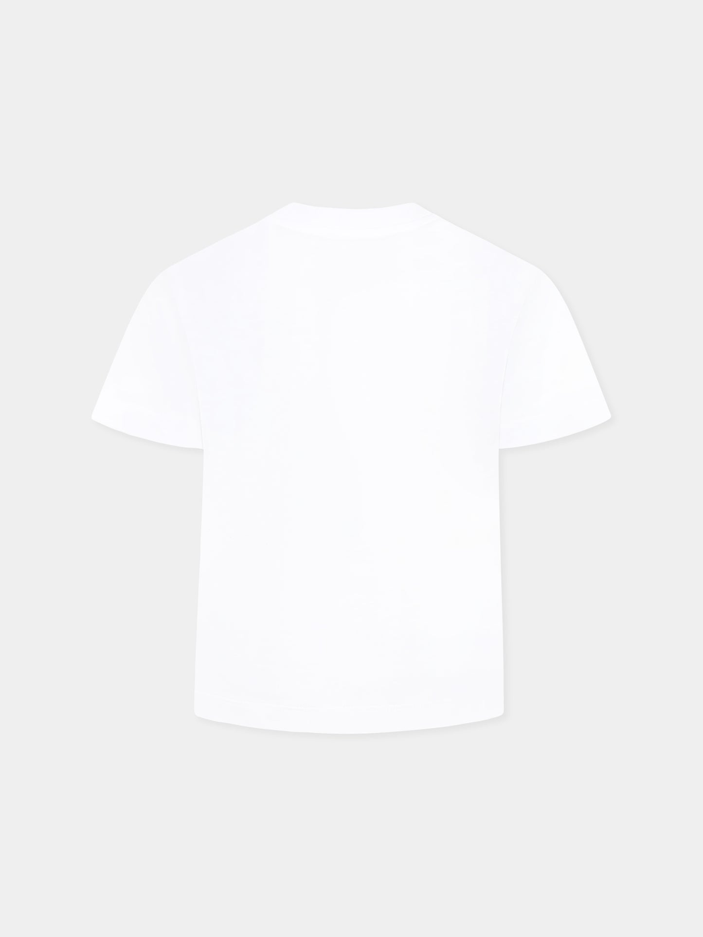 T-shirt bianca per bambina con logo,Max&co,MX0005 MX057 MAXT1F MX10C