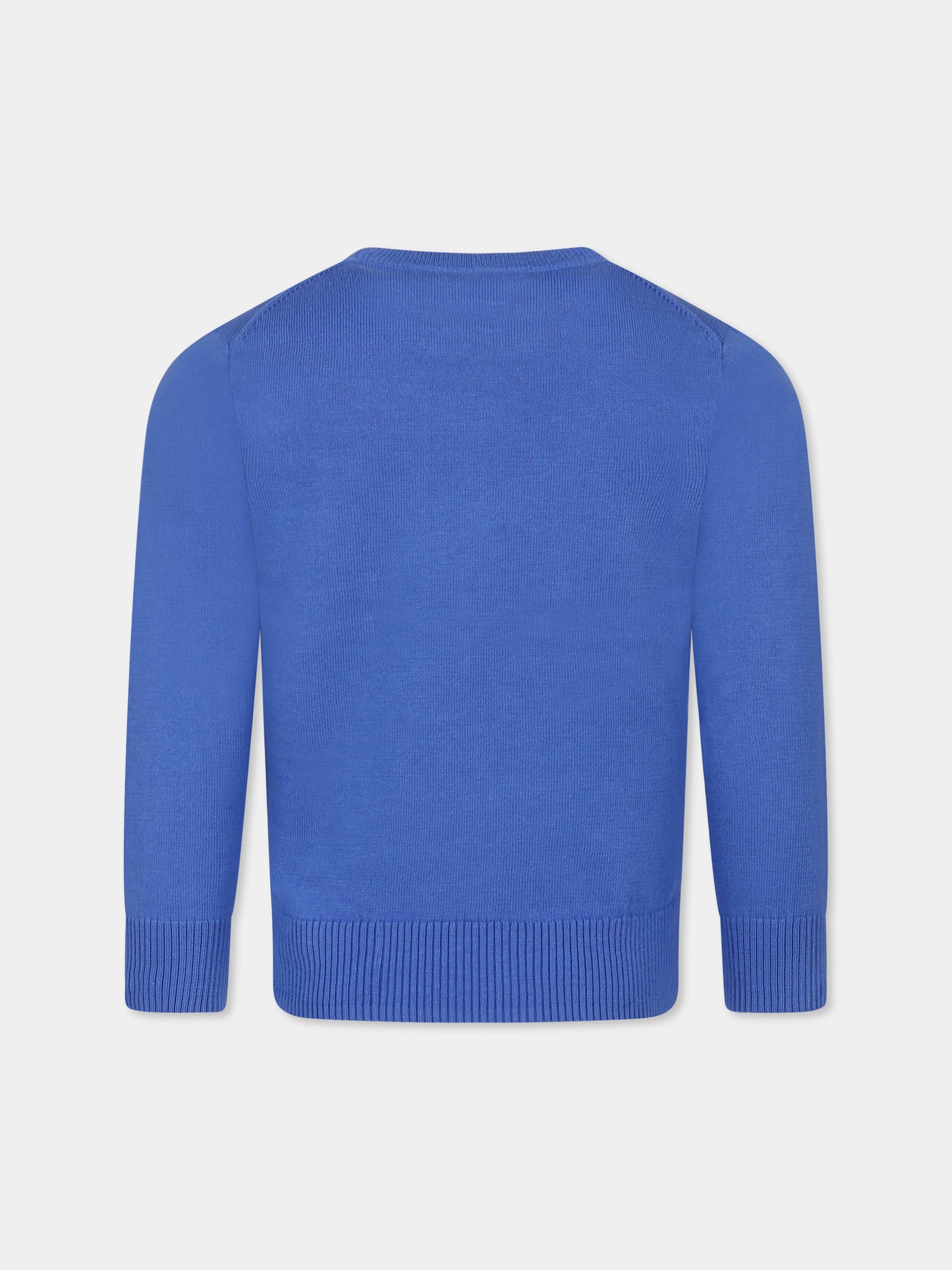 Maglione azzurro per bambino con iconico cavallino arancione,Ralph Lauren Kids,799887044 BLUE