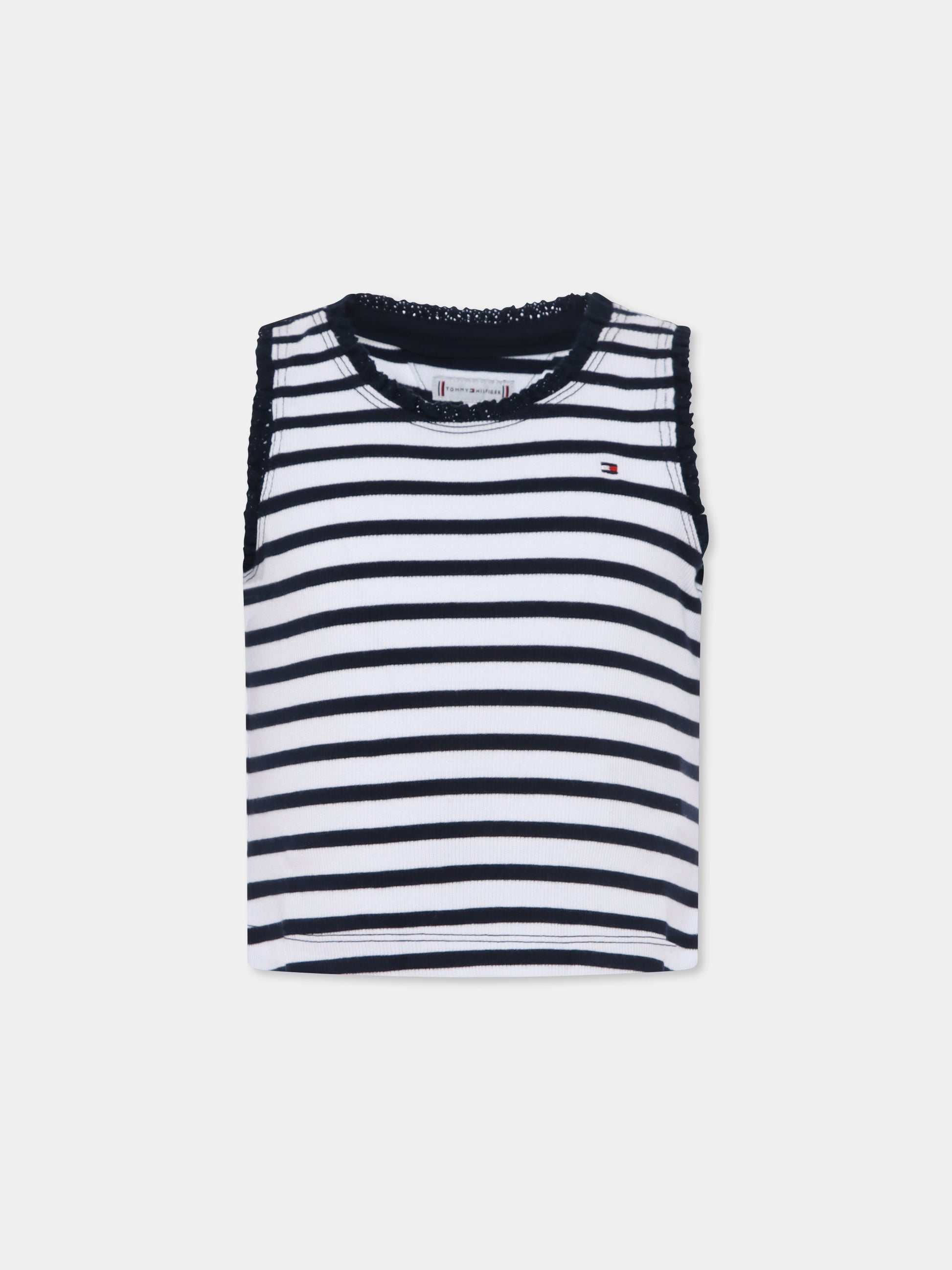 Canotta multicolor per bambina con bandierina,Tommy Hilfiger Junior,25S THKG0KG08588J KG0KG08588 C1G